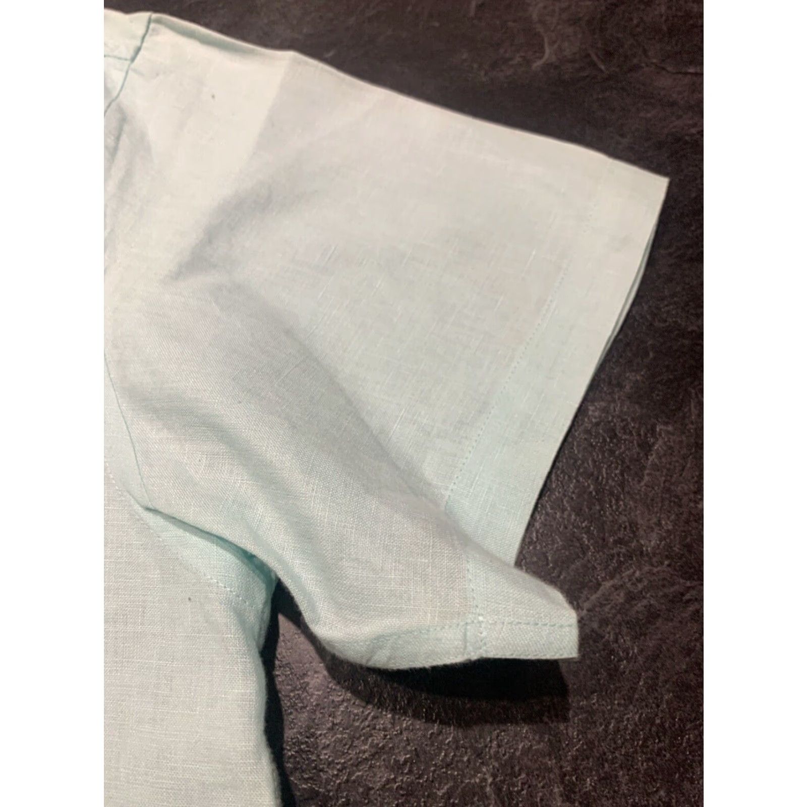 Vintage VINTAGE Cezani Linen Button-Up Shirt Mint Green XL Short Sleeve Mens Size US XL / EU 56 / 4 - 2 Thumbnail