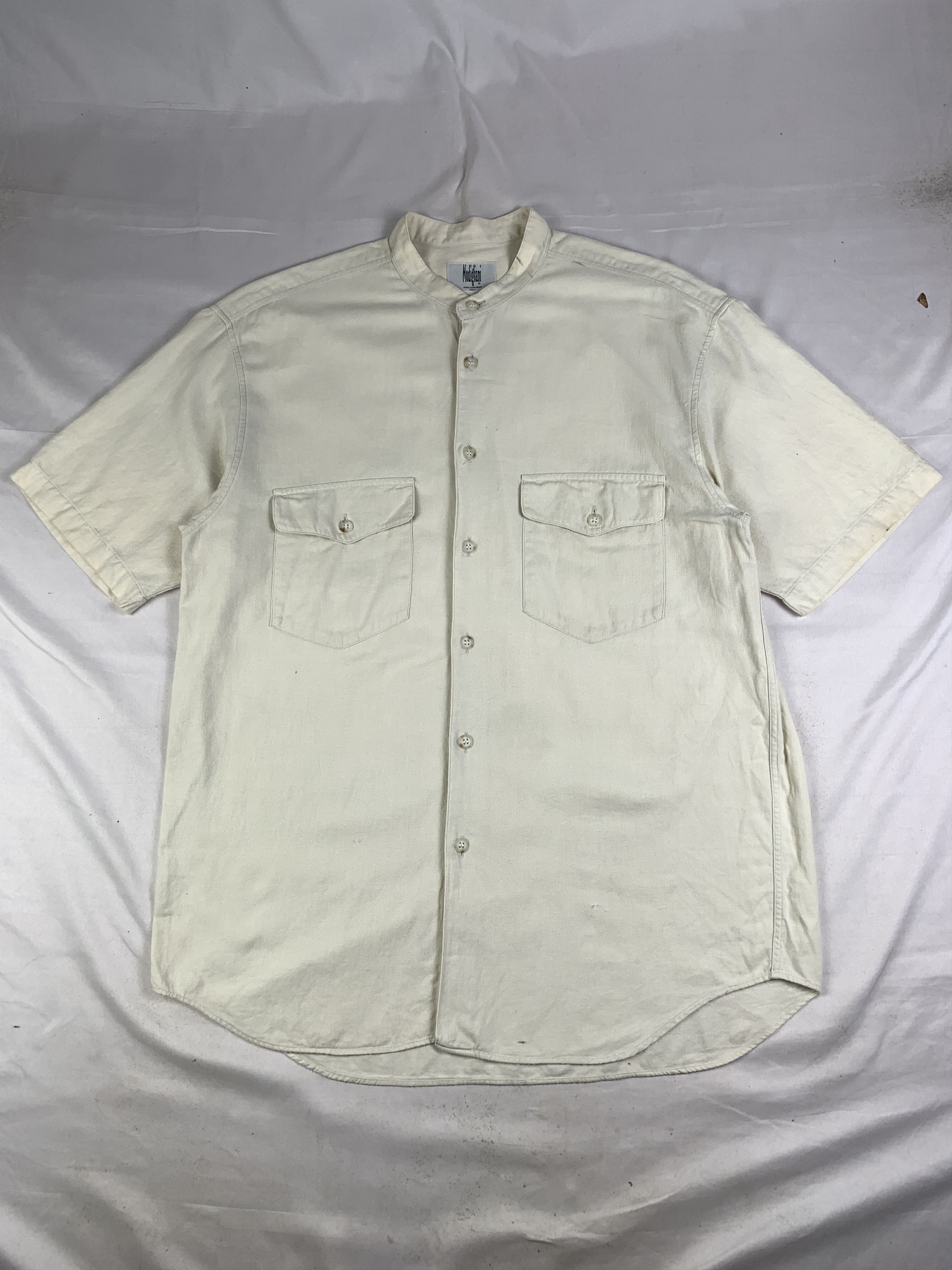 Japanese Brand Modigliani Off-white Mandarin Collar Shirt (L) Size US L / EU 52-54 / 3 - 1 Thumbnail