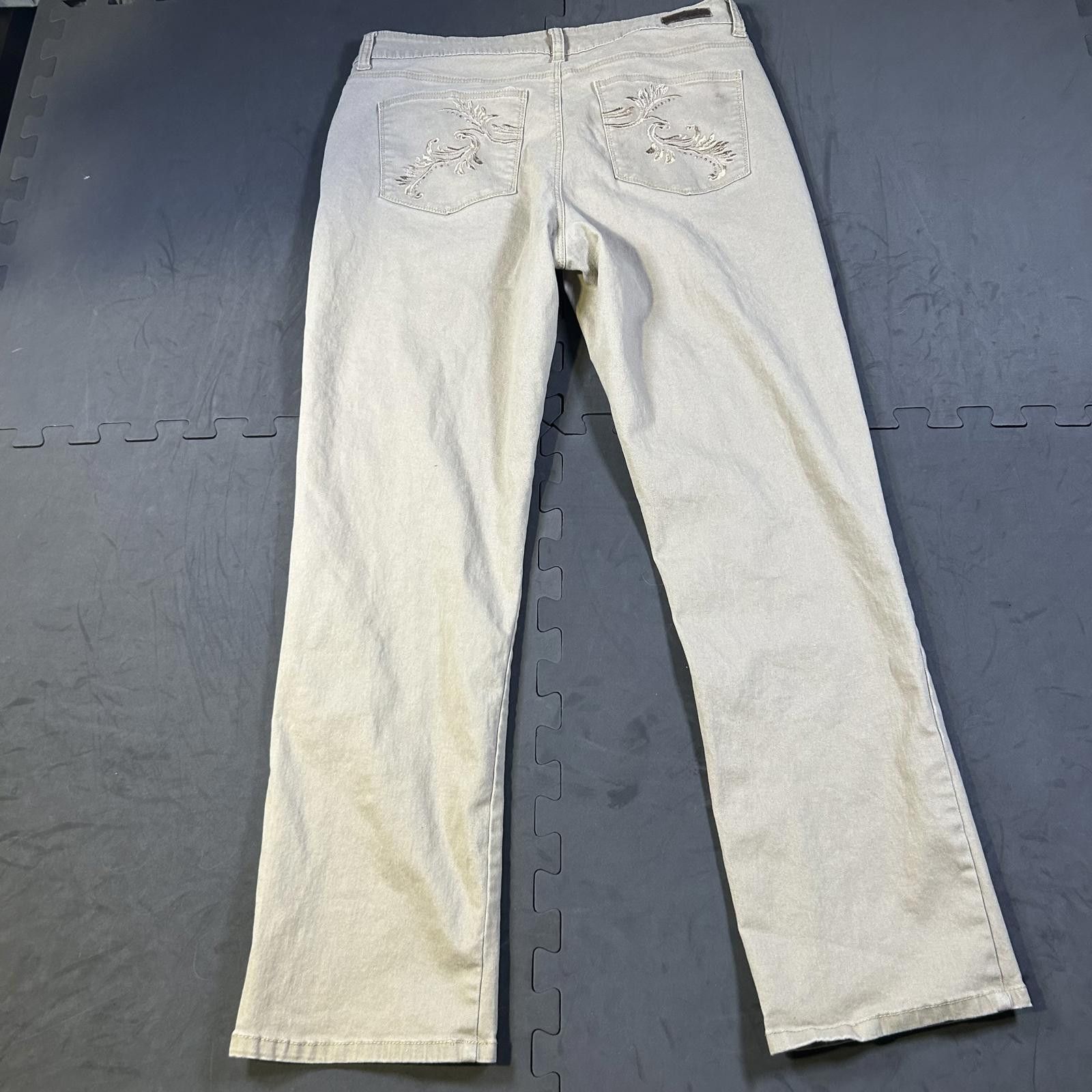 Lee Women's Casual Beige Pants with gold Embroidered Pocket Size 32" / US 10 / IT 46 - 6 Thumbnail