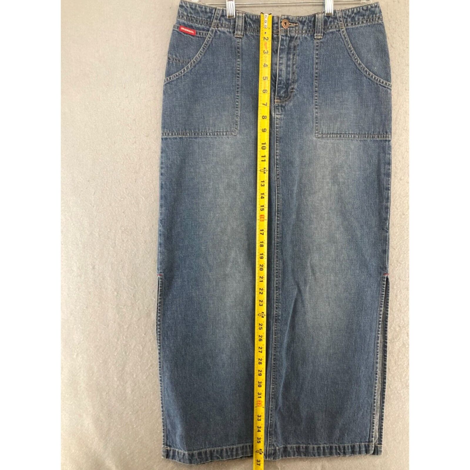 Vintage VINTAGE None UNIONBAY Women’s Maxi Skirt Casual Travel 7 Blue Denim 90s Womens Size 28" / US 6 / IT 42 - 4 Thumbnail
