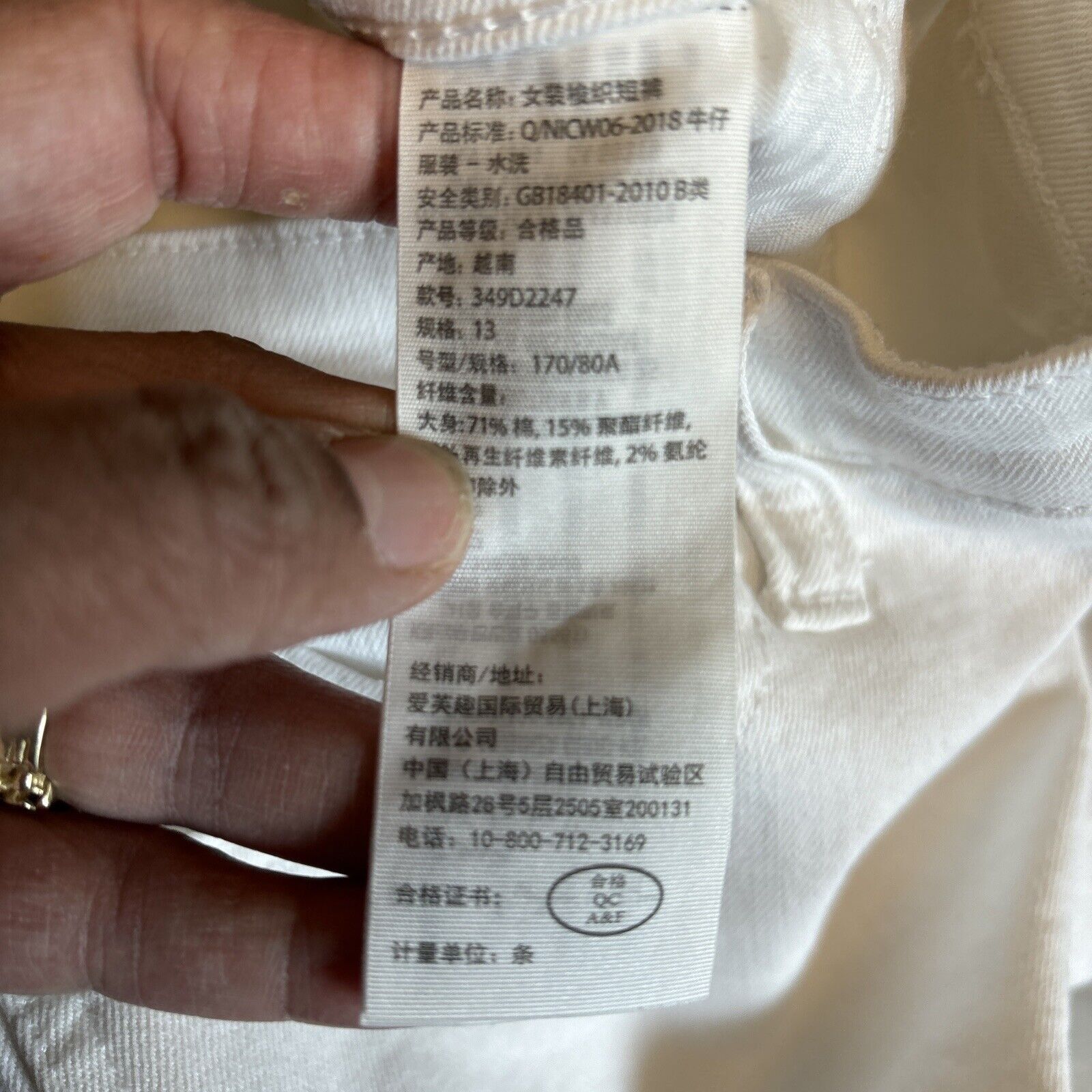 Hollister Hollister Cut Off Jean Short Jort Women Size 31 White Booty Size 31" - 9 Thumbnail