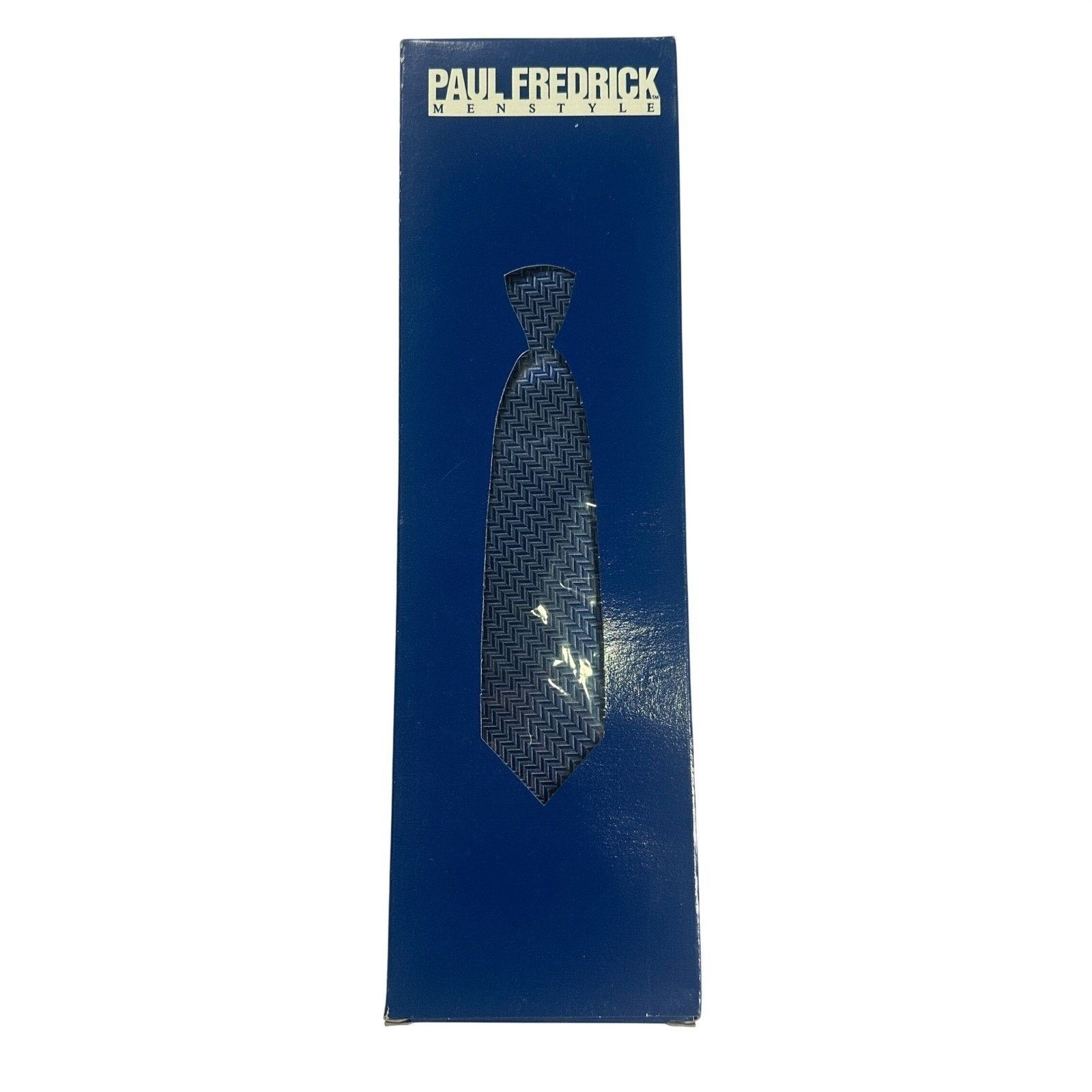 Paul Frederick Paul Frederick Mens Silk Tie Blue Geometric Pattern NWT Size ONE SIZE - 5 Thumbnail