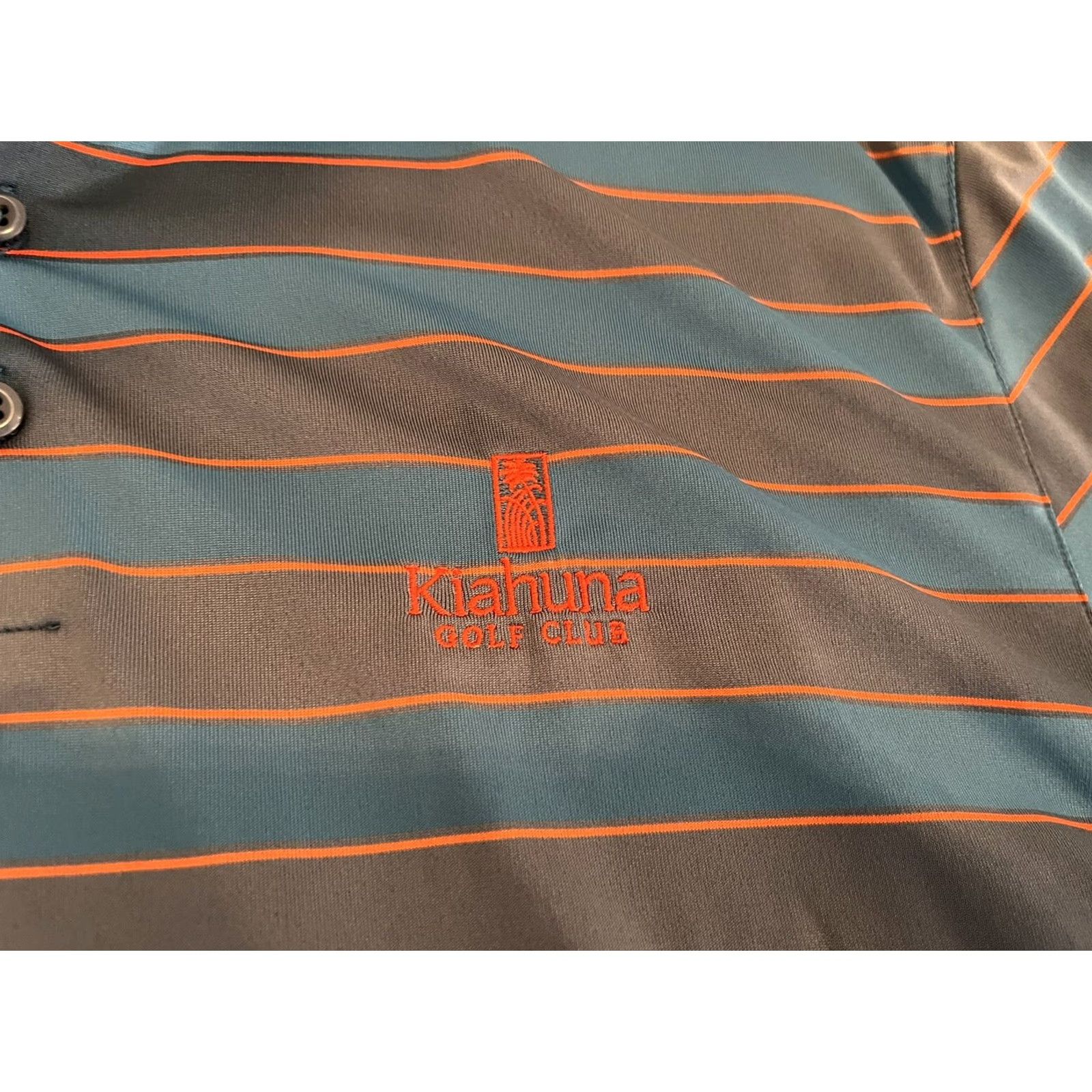 Under Armour Under Armour Polo Shirt Striped Kiahuna Golf Club Multicolor Blue Orange Gray XL Mens Regular Short Sleeve Collared Golf HeatGear Size US XL / EU 56 / 4 - 2 Thumbnail