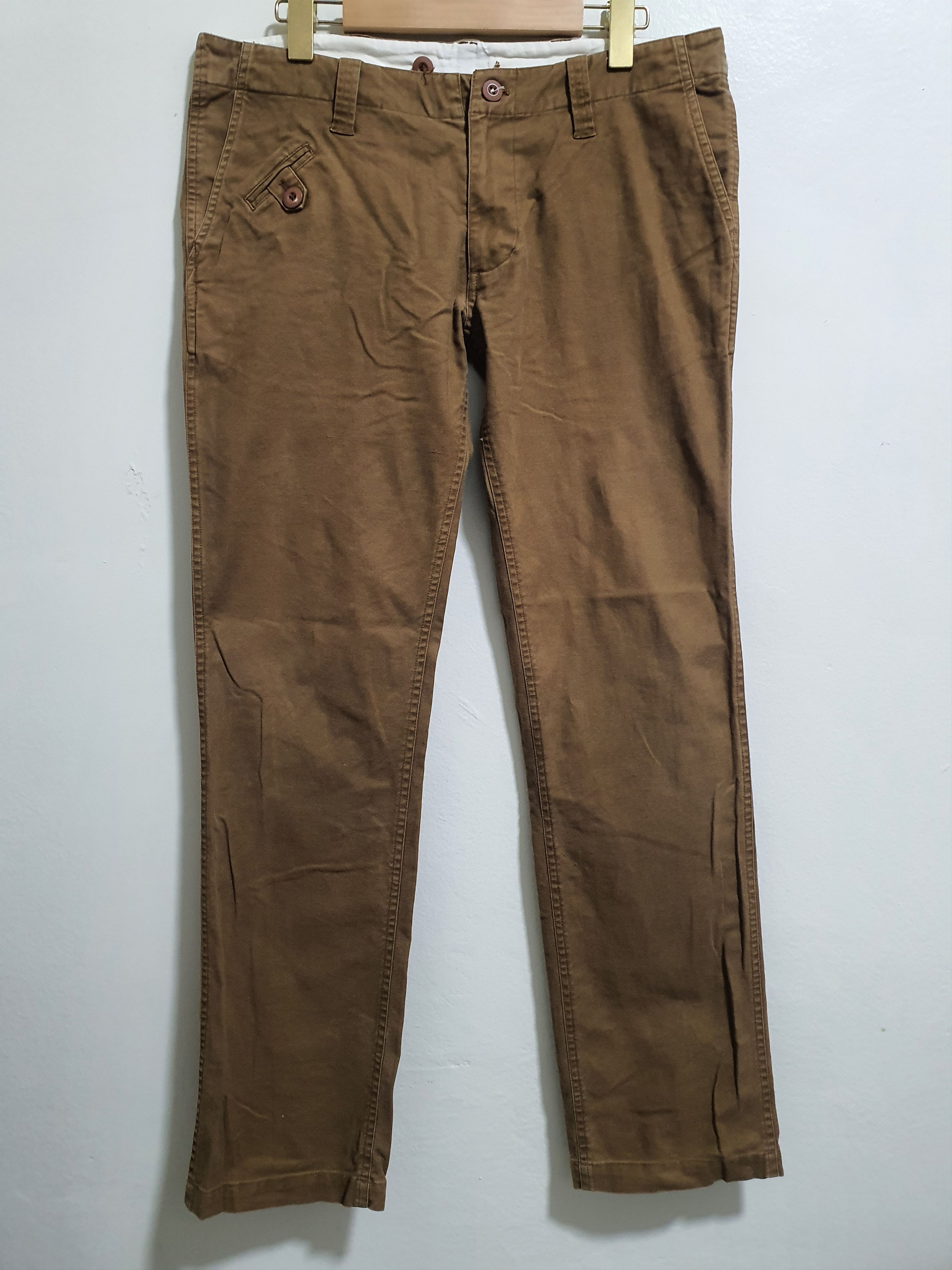 Japanese Brand GUNG HO 35/40 VINTAGE BROWN PANTS Size US 35 - 2 Thumbnail