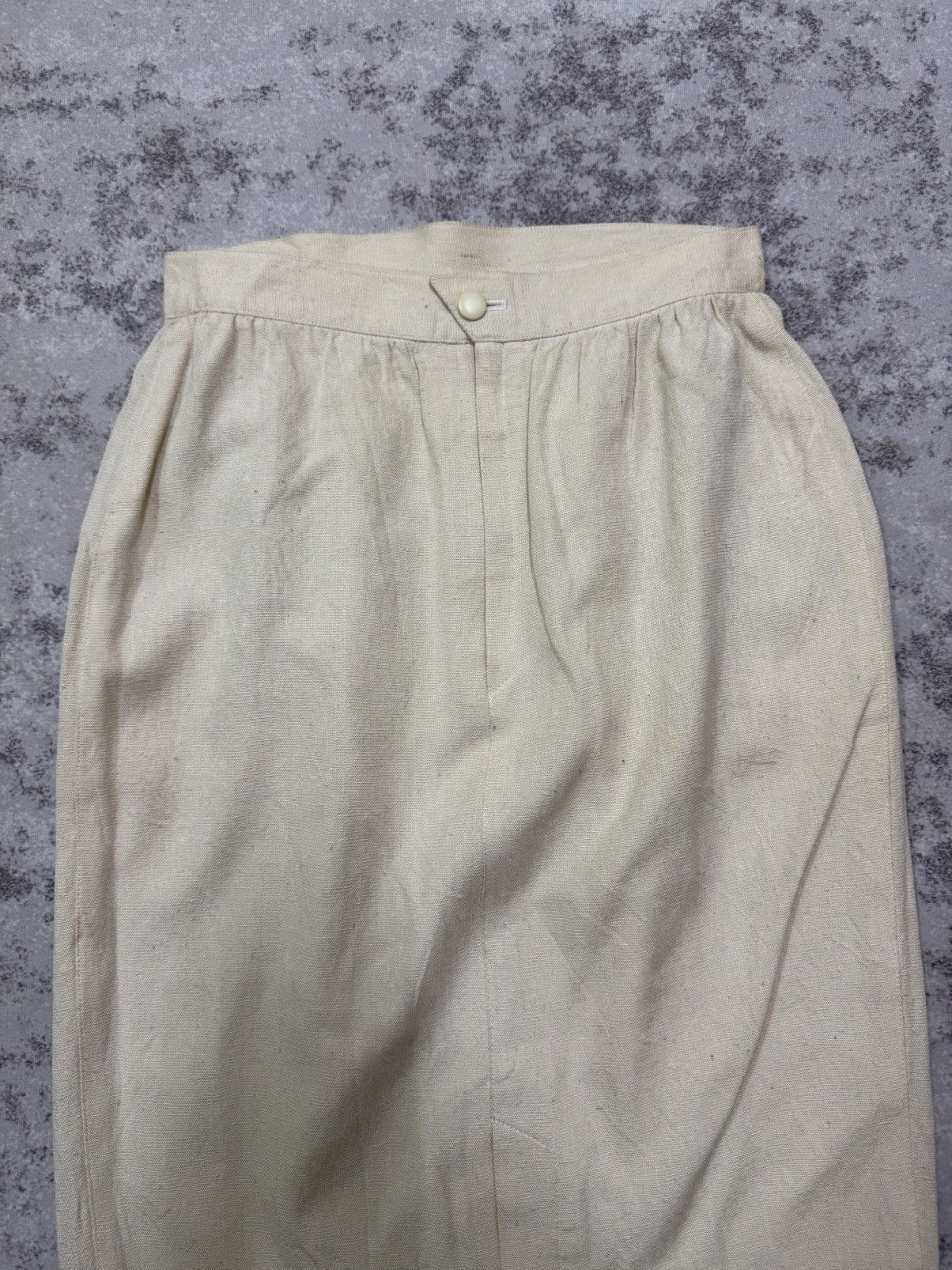 Thierry Mugler Vintage Thierry Mugler Linen Blend Cream Pencil Skirt Size 24" / US 00 / IT 34 - 4 Thumbnail