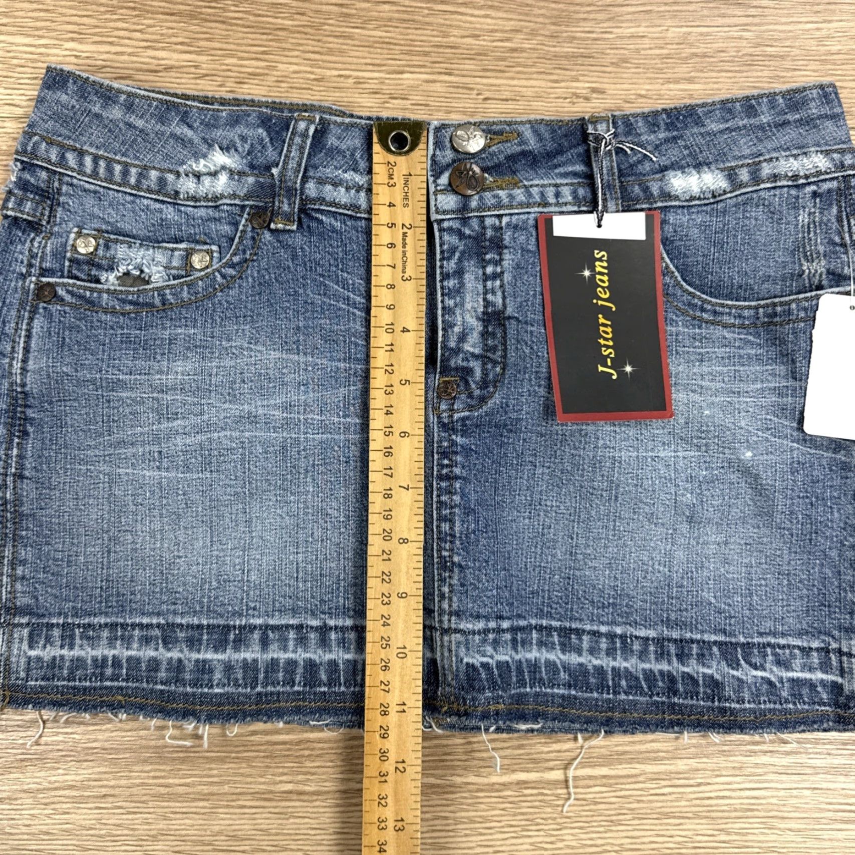 G-Star J Star Womens Denim Mini Skirt Blue Distressed 11/12 Short Star Theme Size 32" / US 10 / IT 46 - 5 Thumbnail