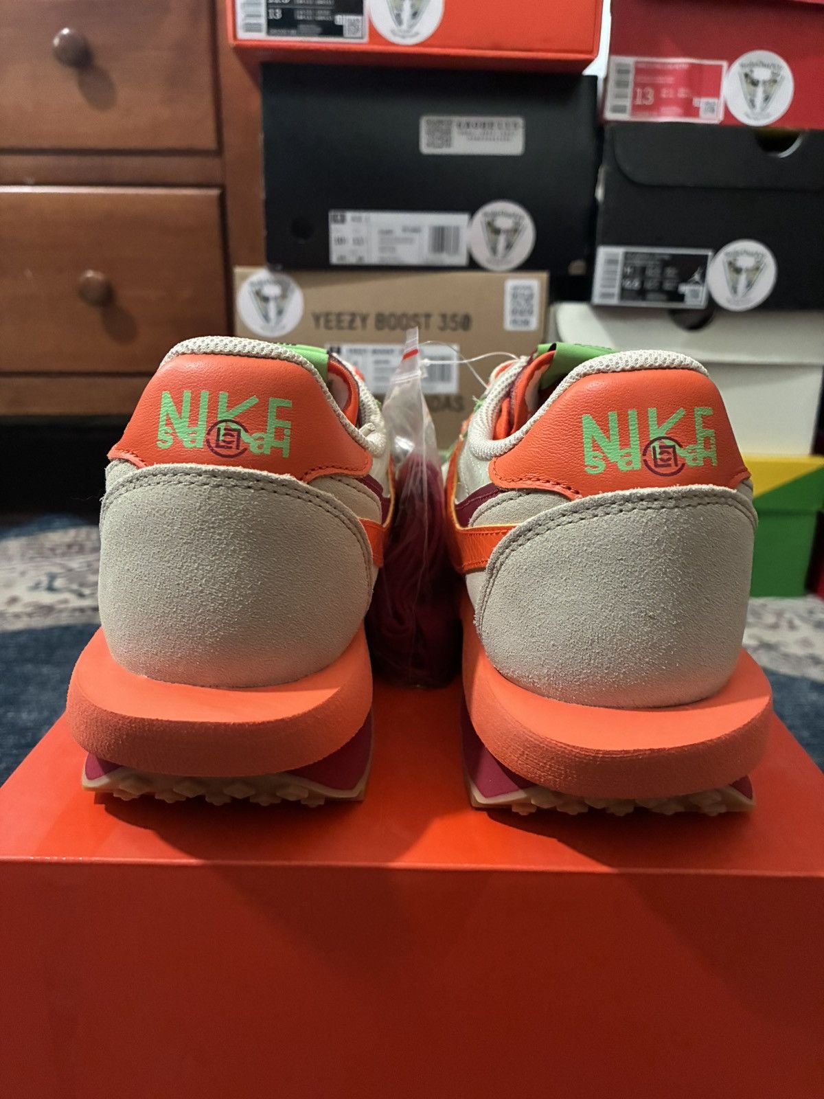 CLOT × Nike × Sacai Nike Sacai Clot LDWaffle Net Blaze Orange Brand New Size 8M Size US 8 / EU 41 - 7 Thumbnail