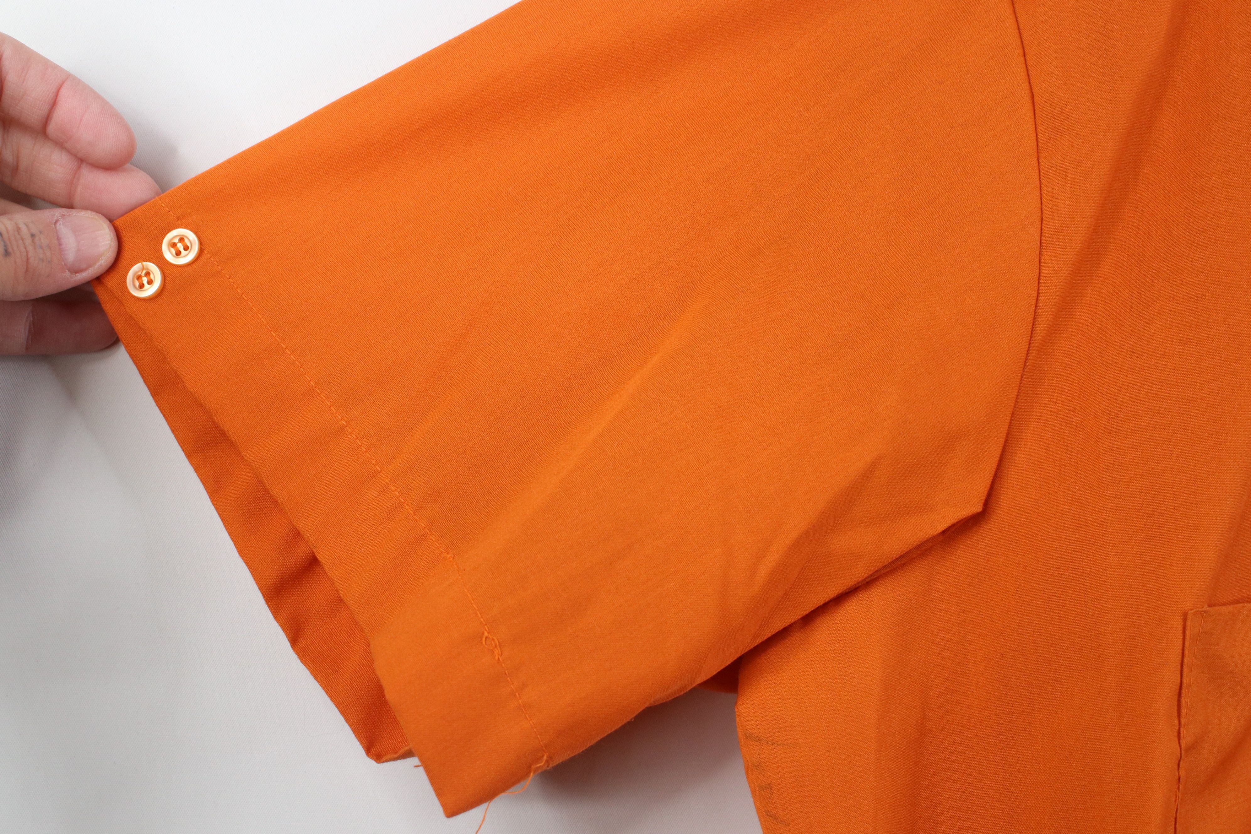 Vintage Vintage 70s Streetwear Short Sleeve Button Shirt Orange Size US M / EU 48-50 / 2 - 8 Thumbnail