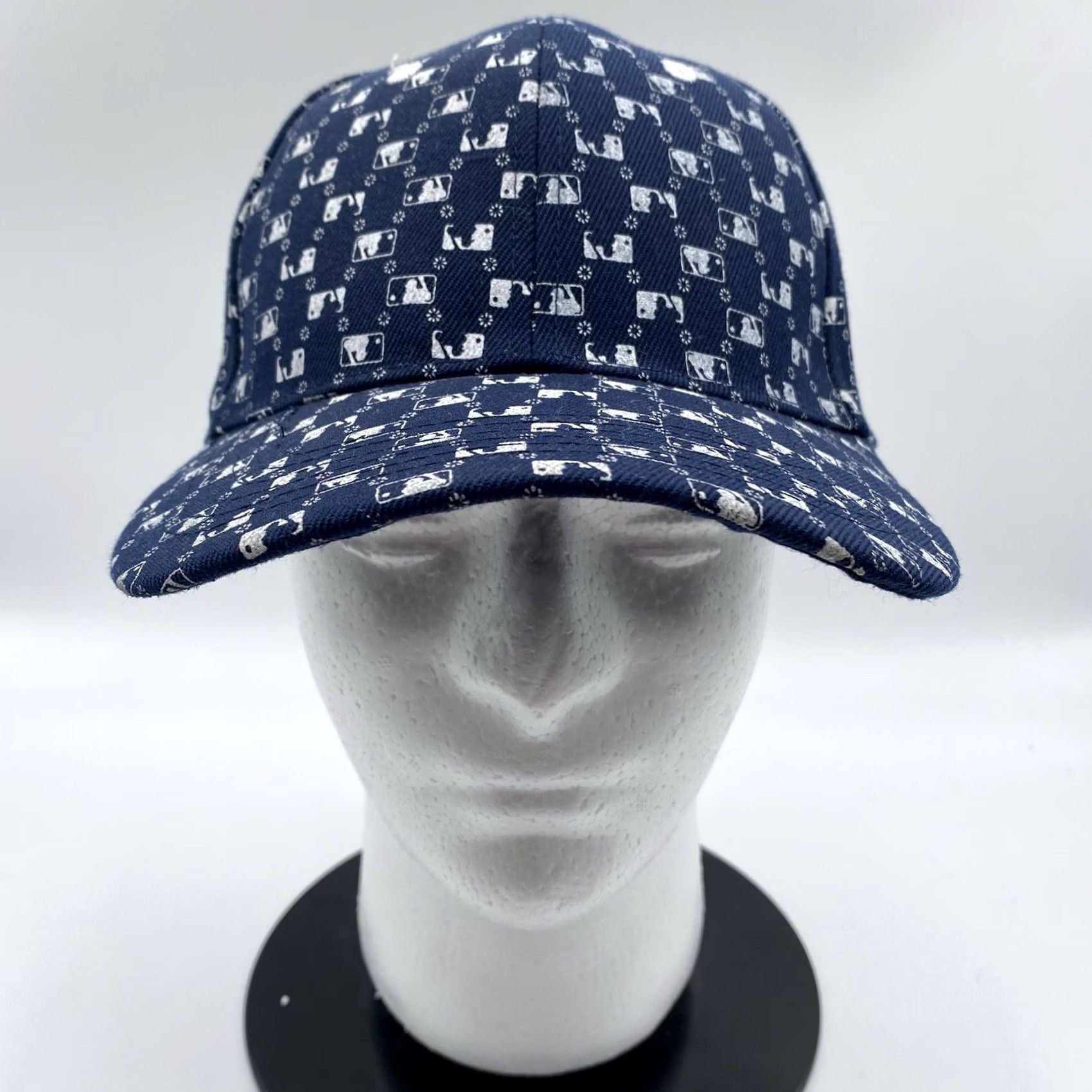 MLB VTG Original MLB All Over Logo Baseball Cap Hat Navy Blue Sz 7 1/4 Size ONE SIZE - 2 Thumbnail
