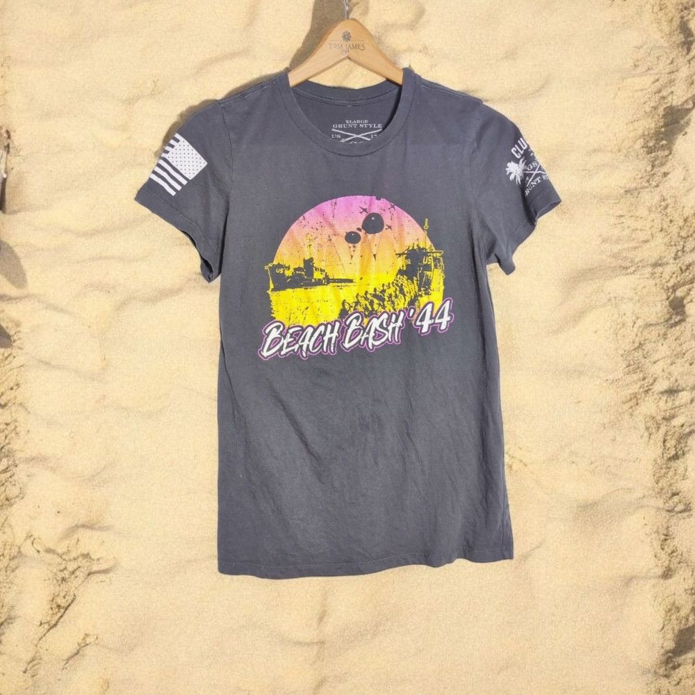 Grunt Style Gray Beach Bash '44 Grunt Style D-Day T-Shirt Sz XL Size XL / US 12-14 / IT 48-50 - 1 Thumbnail