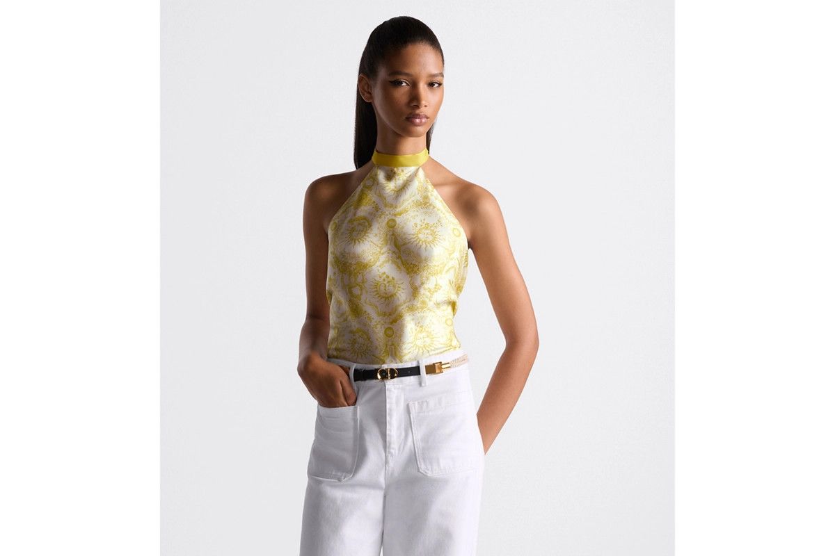 Dior o1bcso1str0226 Size:OS/Jouy Soleil Silk Top in White/Yellow Size M / US 6-8 / IT 42-44 - 4 Thumbnail
