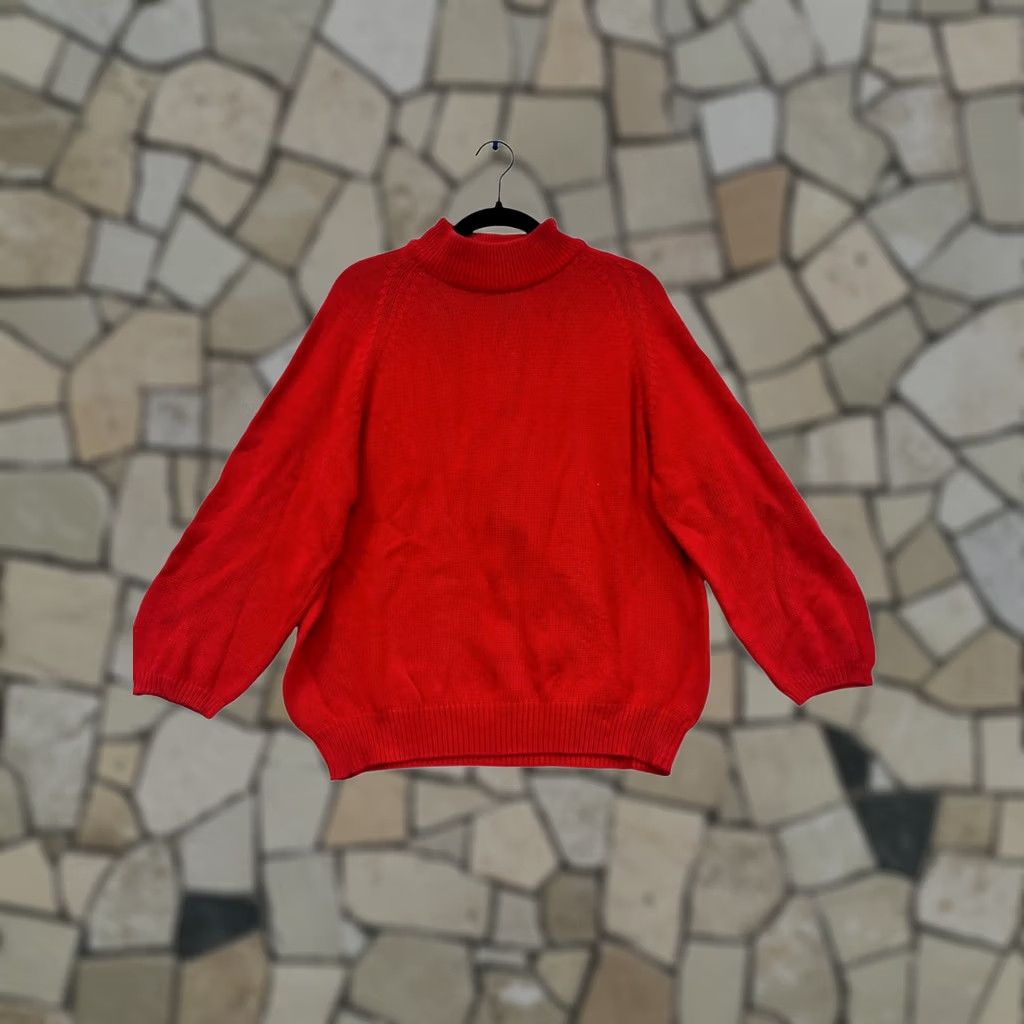 Vintage VINTAGE American Weekend Sweater Shirt Womens L Red 100% Cotton Knit Turtleneck Long Sleeve Wool? Size L / US 10 / IT 46 - 1 Thumbnail