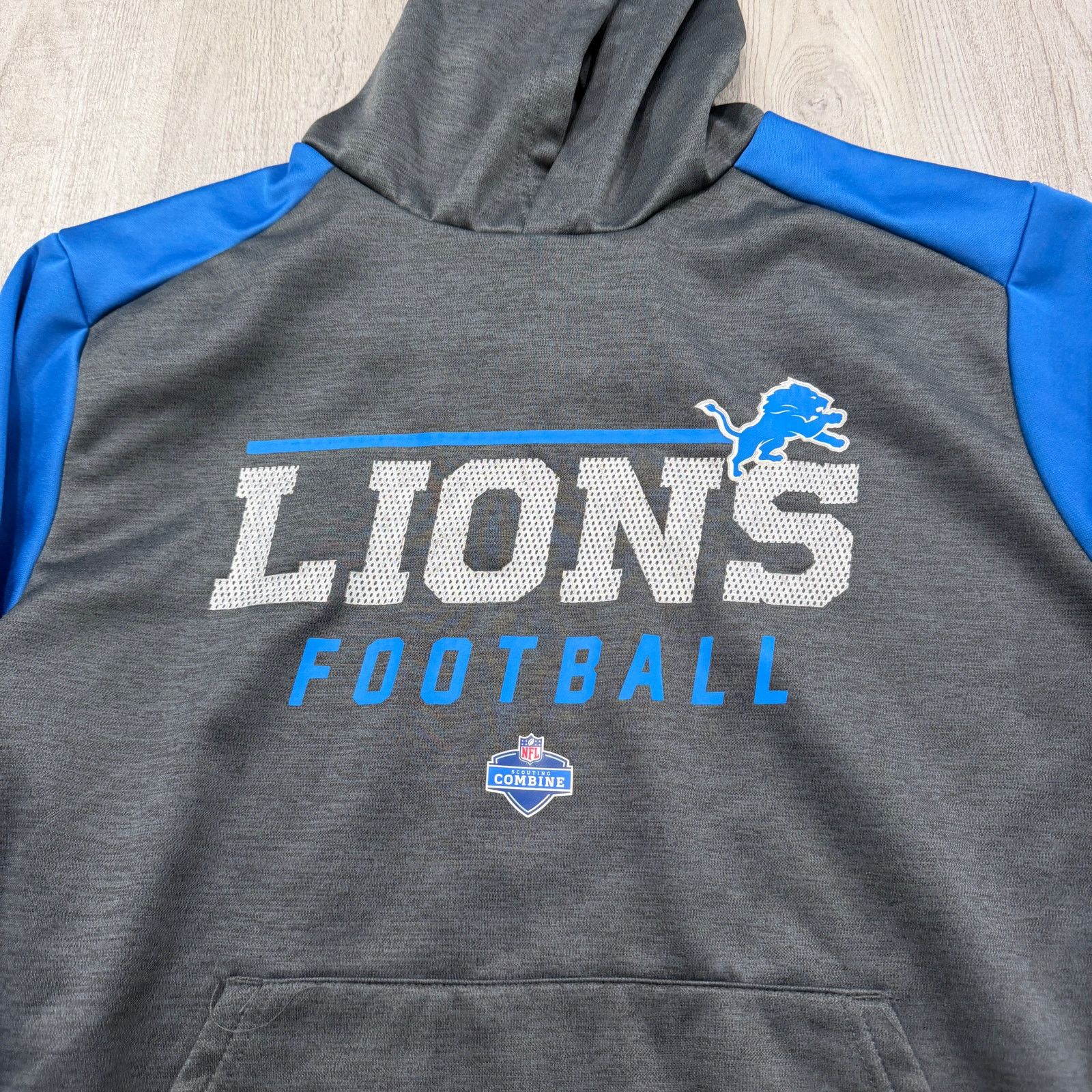 Other Detroit Lions Scouting Combine Hoodie Men's Large Gray Blue Size US L / EU 52-54 / 3 - 4 Thumbnail