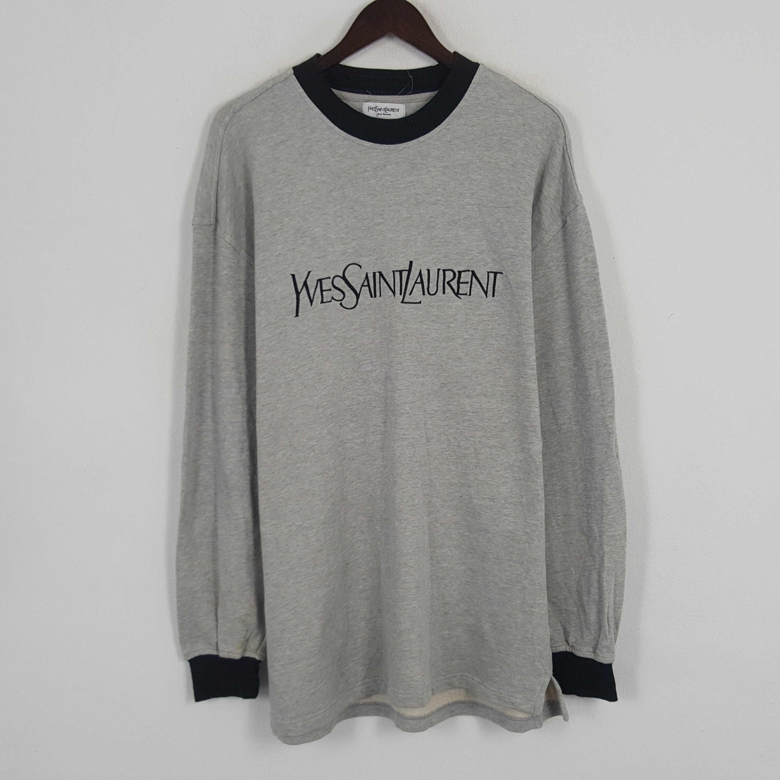 Vintage × Yves Saint Laurent Vintage Yves Saint Laurent Spell Out Logo Tshirt Size US XL / EU 56 / 4 - 1 Thumbnail
