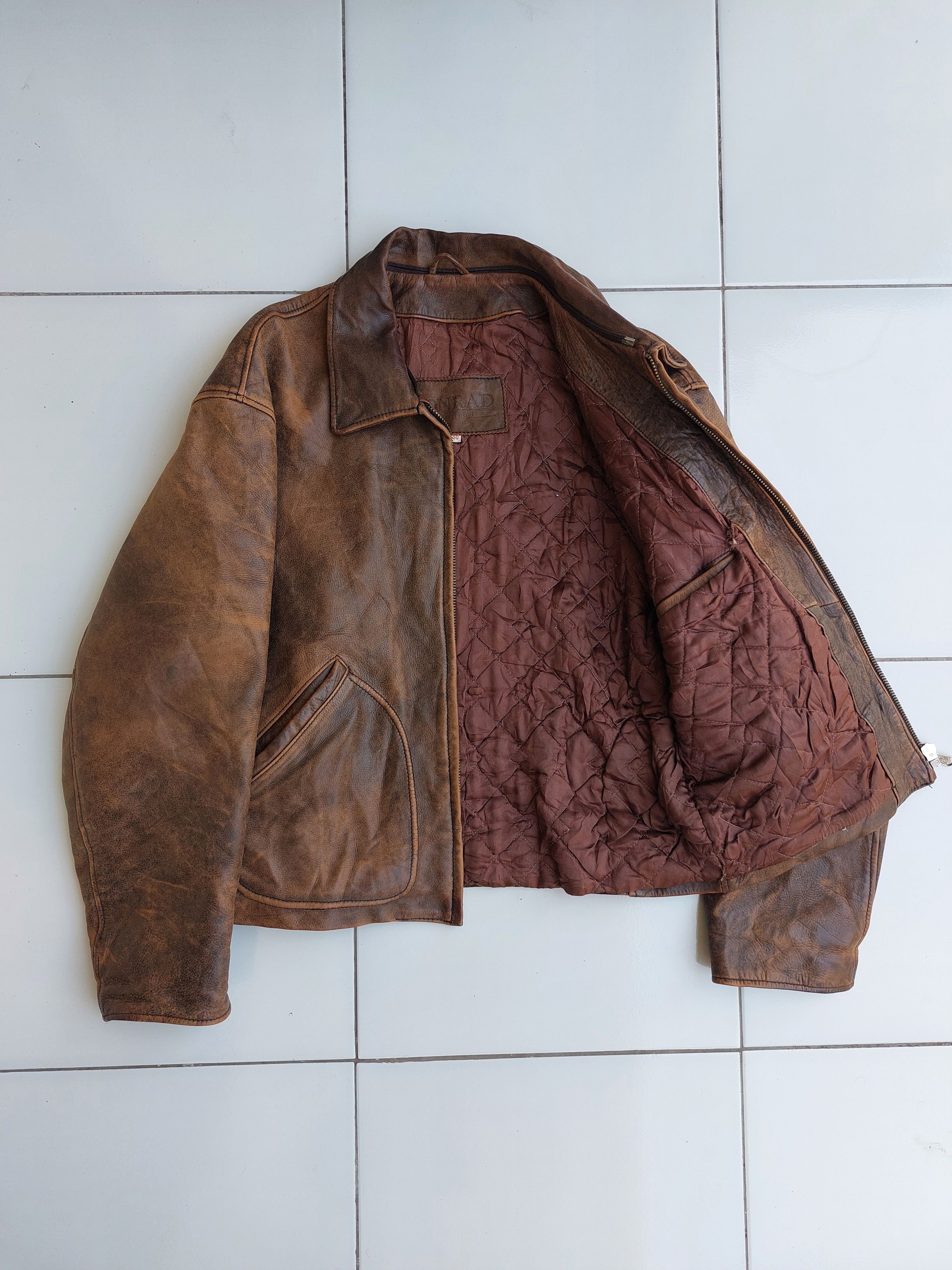 Vintage CONRAD VINTAGE HIGHWAYMAN CLASSIC LEATHER JACKET Size US L / EU 52-54 / 3 - 7 Thumbnail