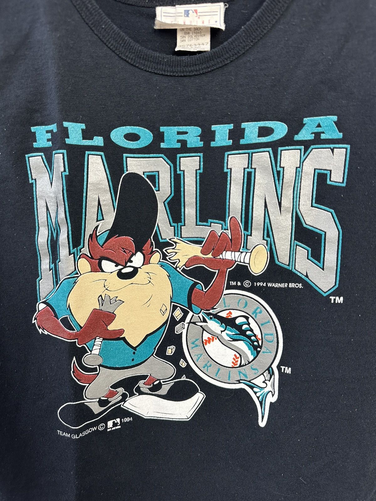 Vintage × Warner Bros Florida Marlins 1994 Taz Devil Warner Bros Top Size XL / US 12-14 / IT 48-50 - 2 Thumbnail