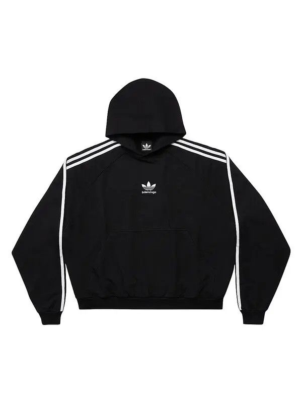 Adidas × Balenciaga o1s1wg110924 Large Hoodie in Black/White Size US XL / EU 56 / 4 - 1 Thumbnail