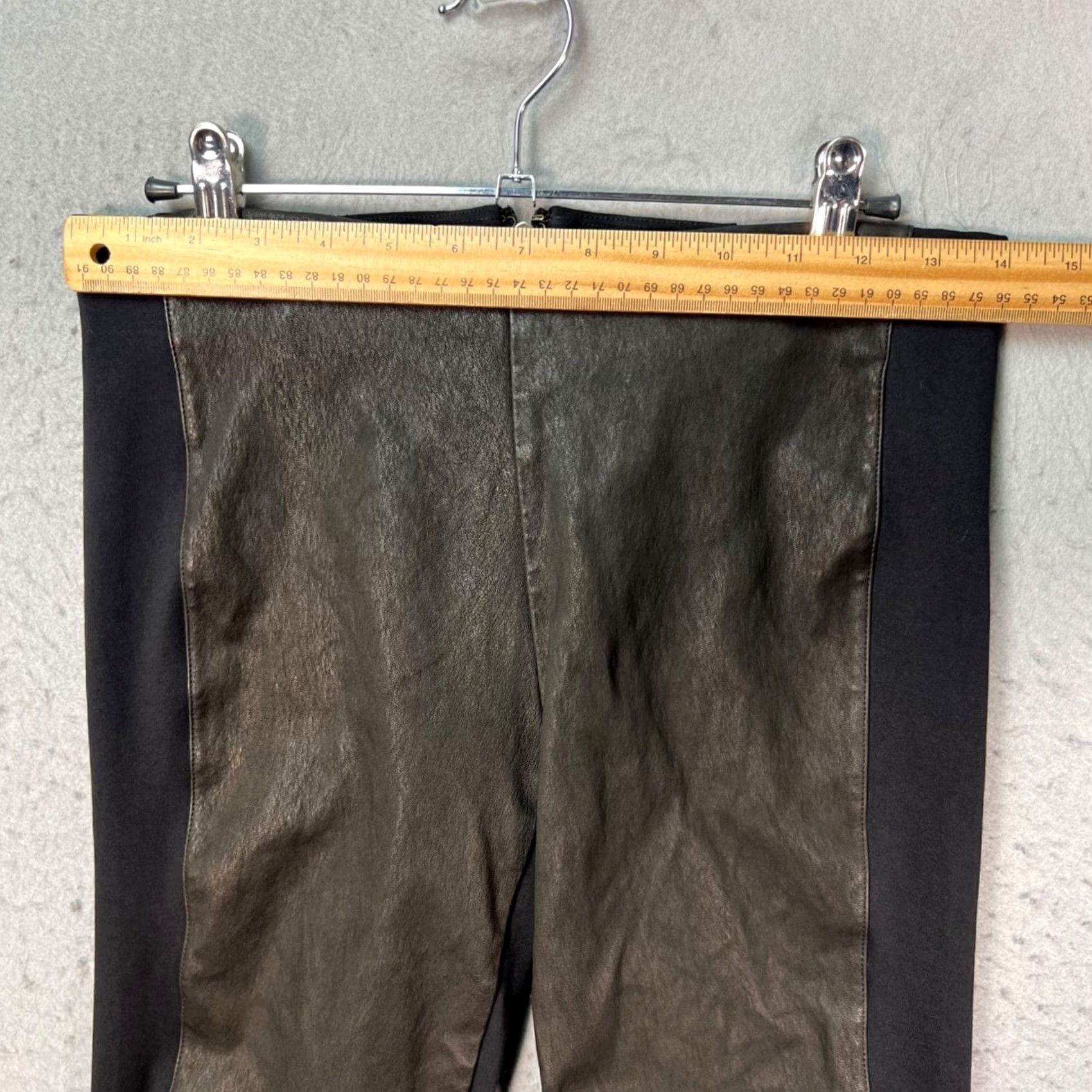 J.Crew J.CREW Womens Size 4 Black Faux Leather Front Panel Stretch Pants Size 27" / US 4 / IT 40 - 5 Thumbnail
