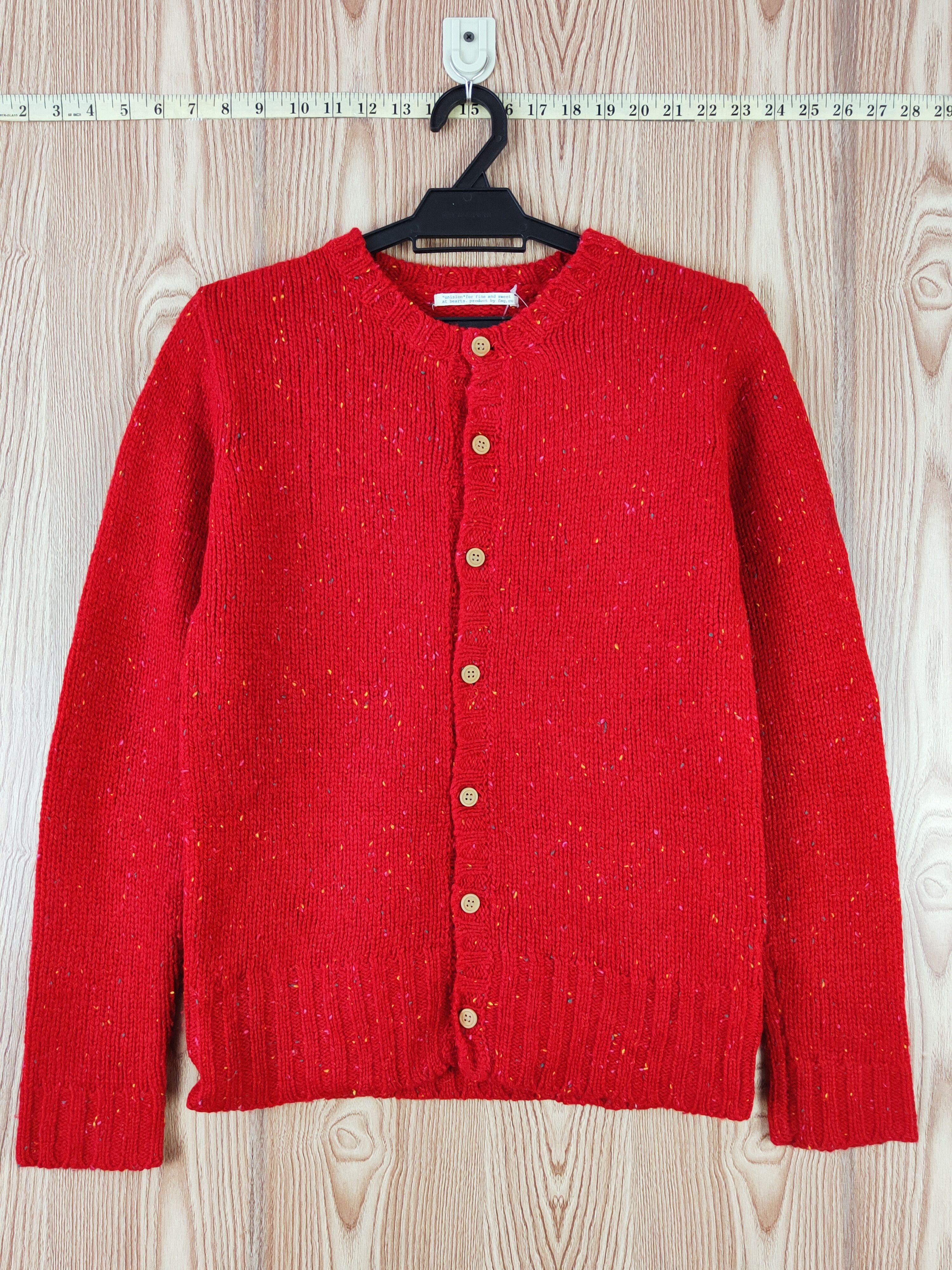 Homespun Knitwear × Japanese Brand Formengirl Co. Red Knitwear Cardigan #W561 Size S / US 4 / IT 40 - 1 Thumbnail