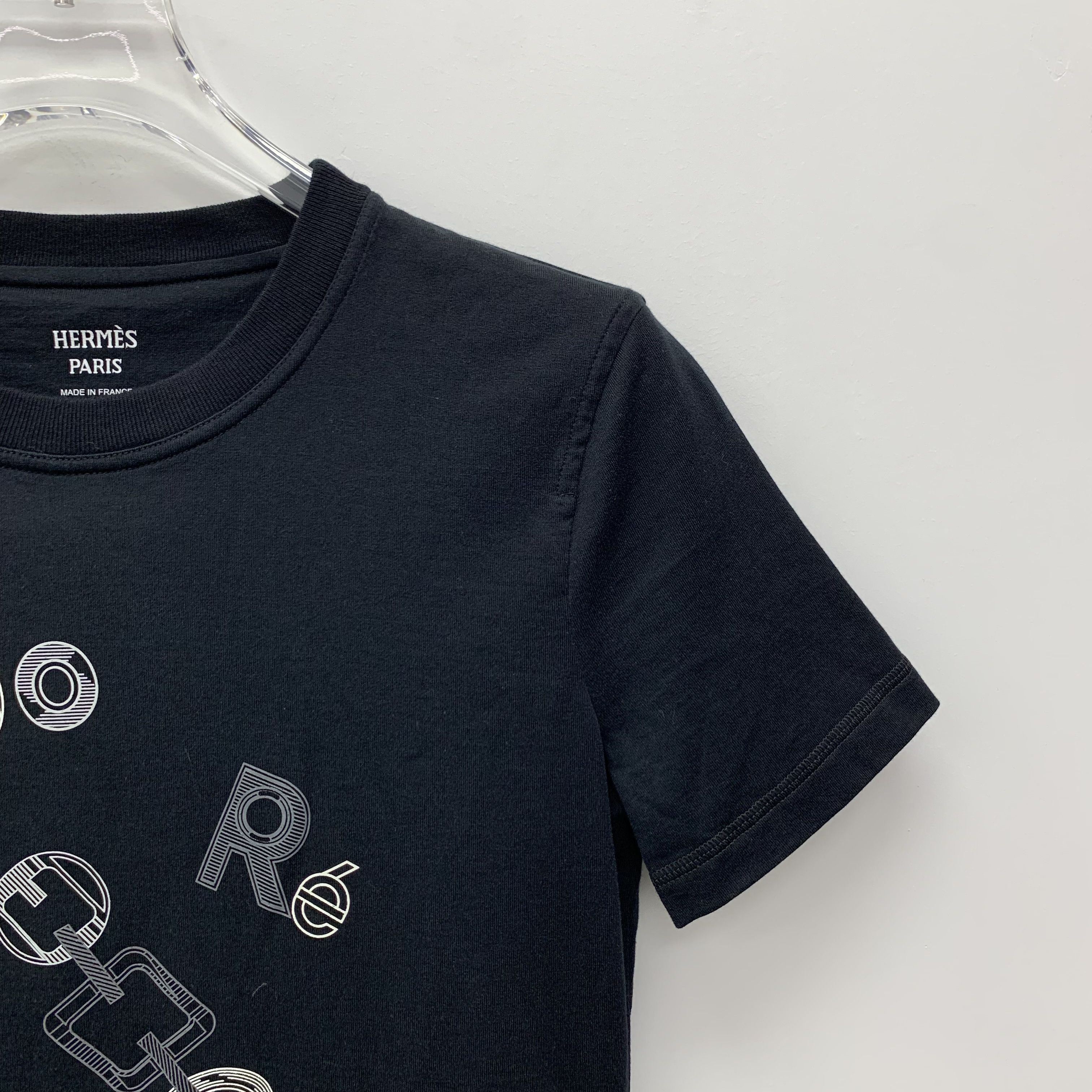 Hermes Hermès Cotton T-Shirt – Black Letter Crewneck (Size XXS) Size US XXS / EU 40 - 5 Thumbnail
