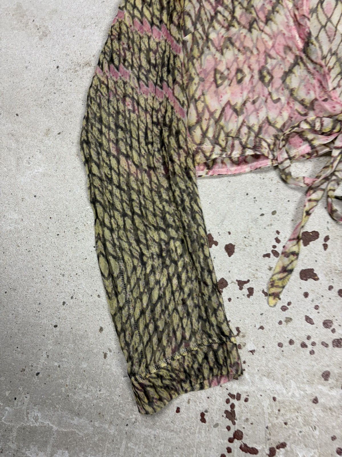 Just Cavalli Vintage 2000s Just Cavalli Snake Skin Print Mermaid Mesh Top Size M / US 6-8 / IT 42-44 - 3 Thumbnail