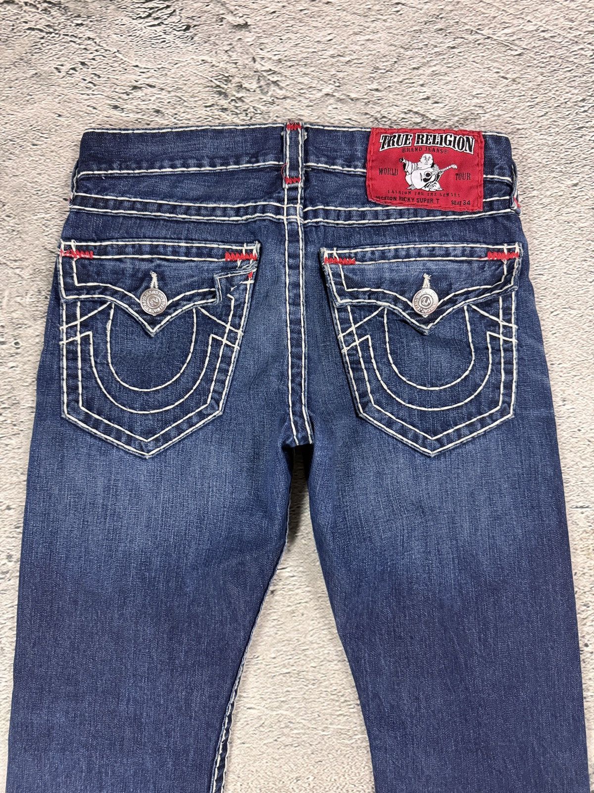 True Religion True Religion blue jeans Red Tab stitching Y2K Ricky Size US 31 - 2 Thumbnail