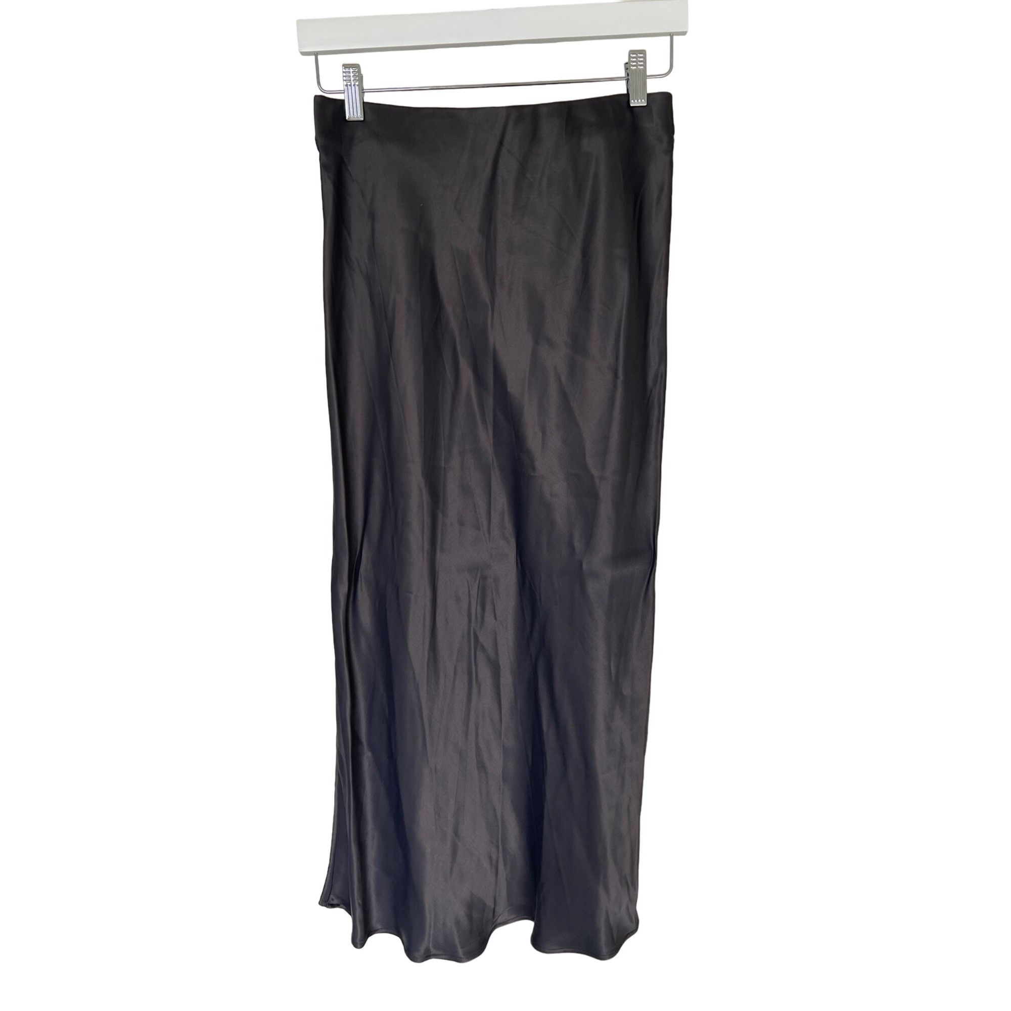 Zara Zara Space Grey Silky Midi Skirt Size 27" / US 4 / IT 40 - 9 Thumbnail