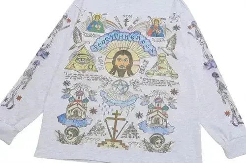 Vintage Retro Long Sleeve T-Shirt Gods Graphic Size US XL / EU 56 / 4 - 2 Thumbnail