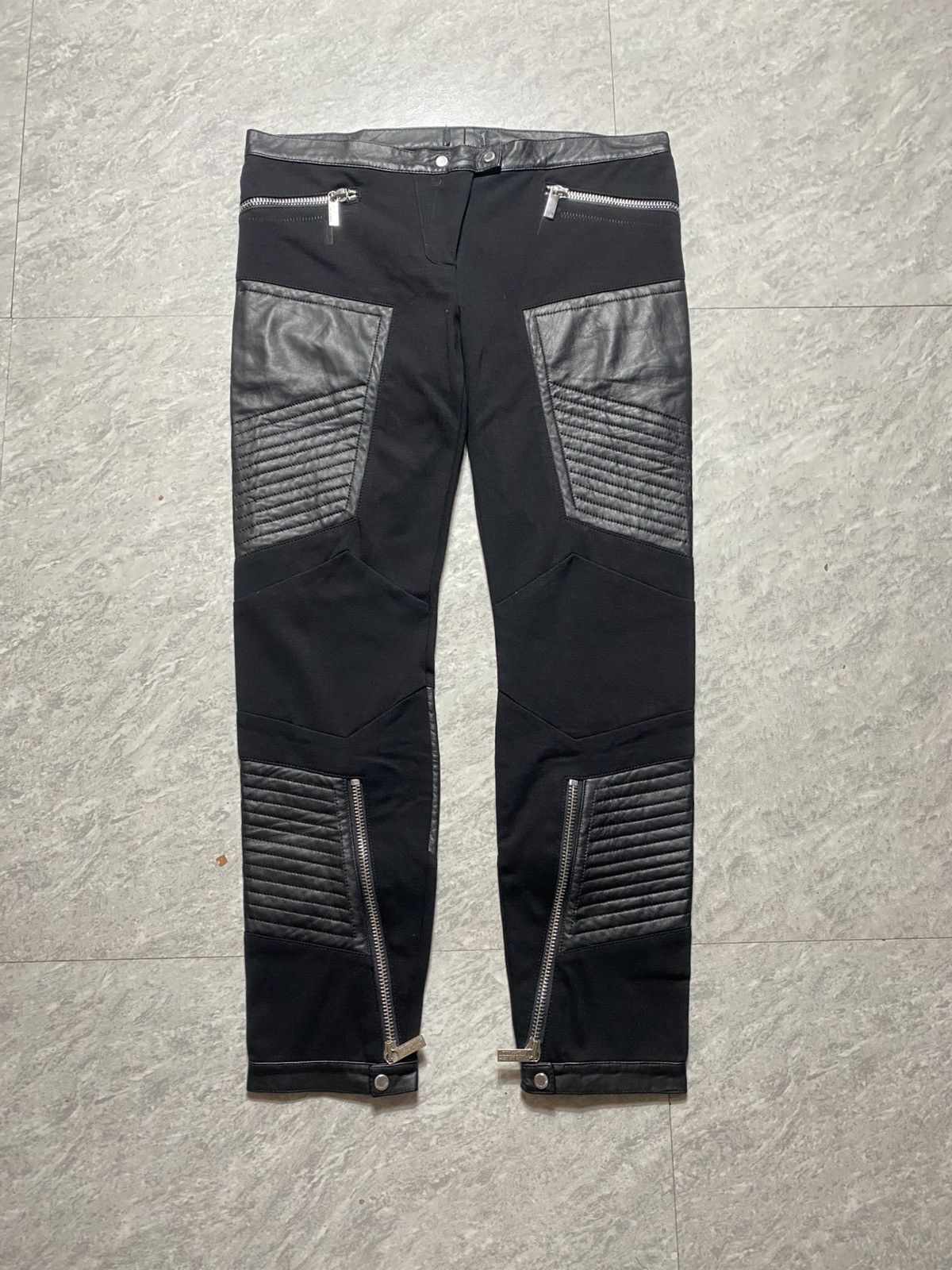 Dirk Bikkembergs ARCHIVE - DIRK BIKKEMBERGS SPORT COUTURE LEATHER BIKER PANTS Size US 44 / EU 60 - 1 Thumbnail