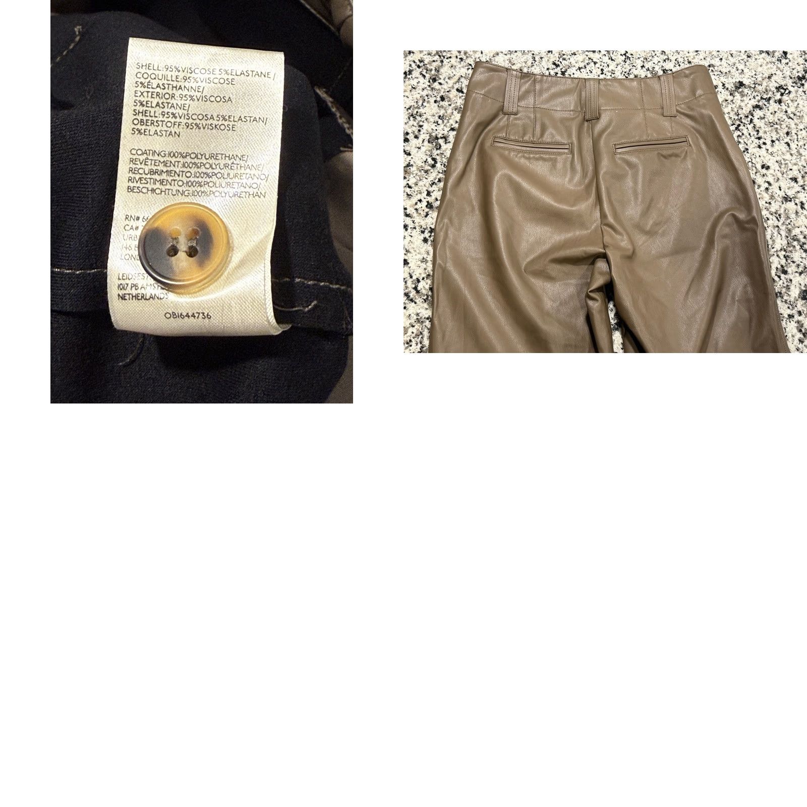 Anthropologie Anthropologie Maeve Junie Pants Size 6 Womens Wide-Leg High Rise Faux Leather Brown Size 28" / US 6 / IT 42 - 8 Thumbnail