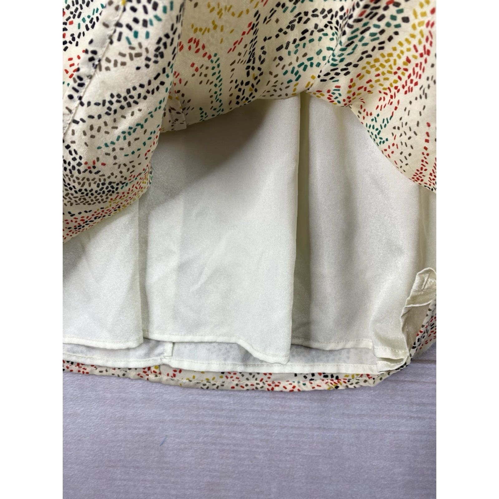 Anthropologie Anthropologie Hype Silk Dress Womens 6 Speckled Rainbow Mini Tie Neck Boho Fun Dress Size M / US 6-8 / IT 42-44 - 7 Thumbnail