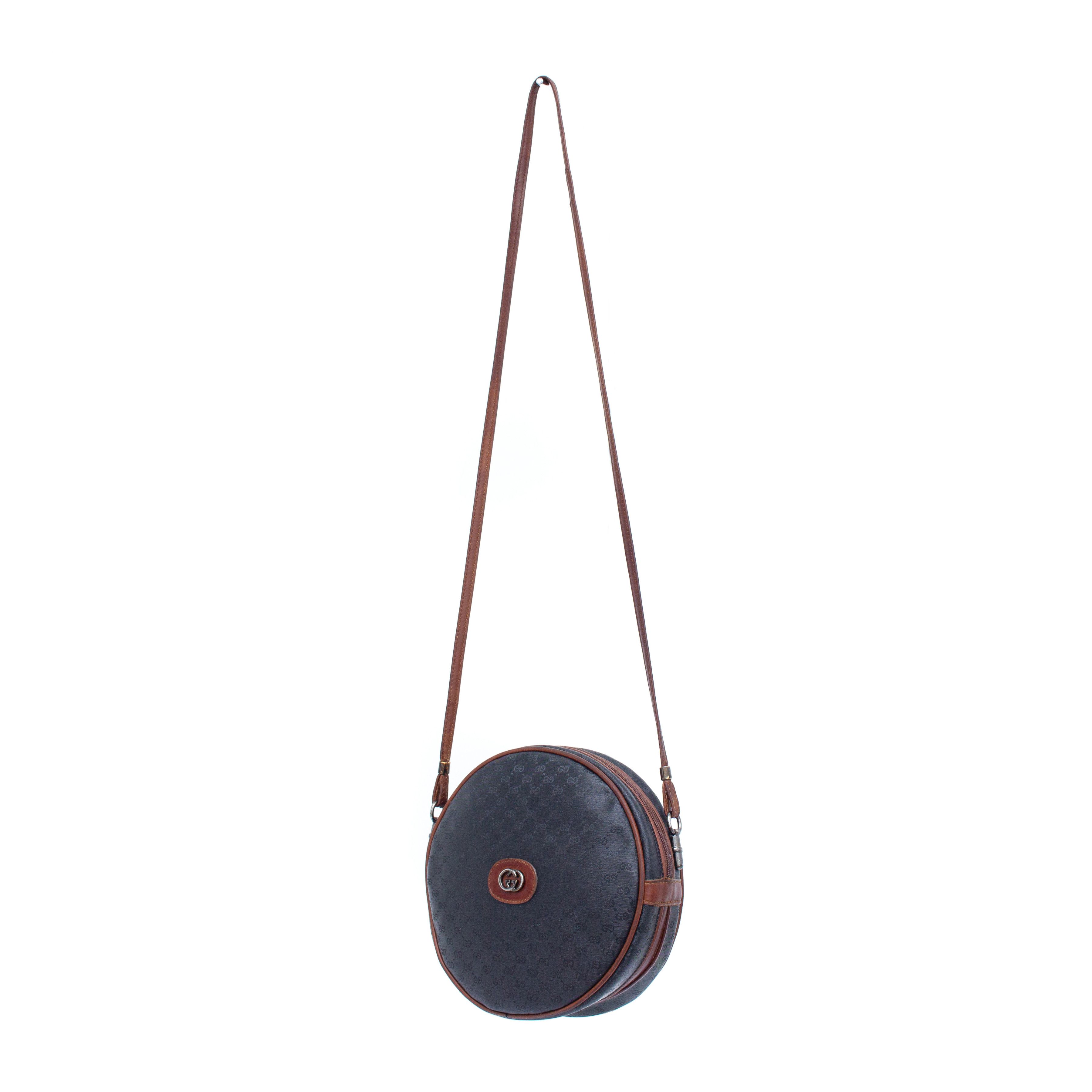 Gucci × Vintage GUCCI Vintage Shoulder/Crosbody Round Bag Black Monogram Size ONE SIZE - 3 Thumbnail