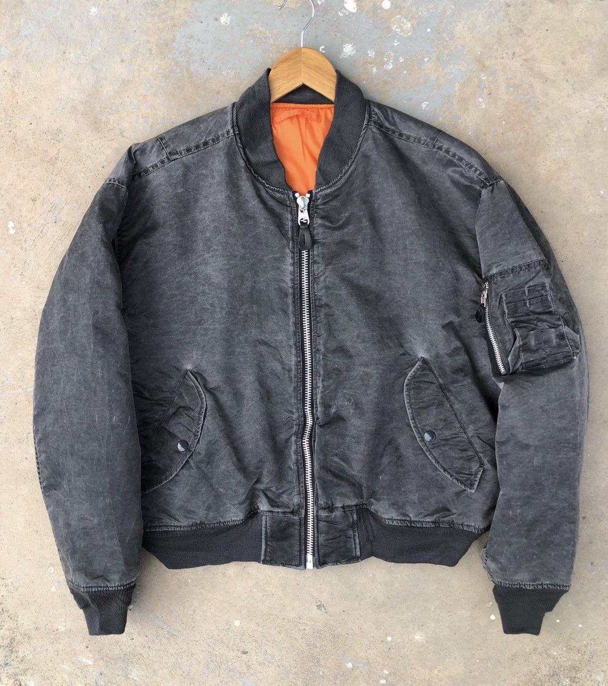 Vintage Vintage Sun Faded Flyer’s Man Intermediate Bomber Jacket Size US L / EU 52-54 / 3 - 3 Thumbnail