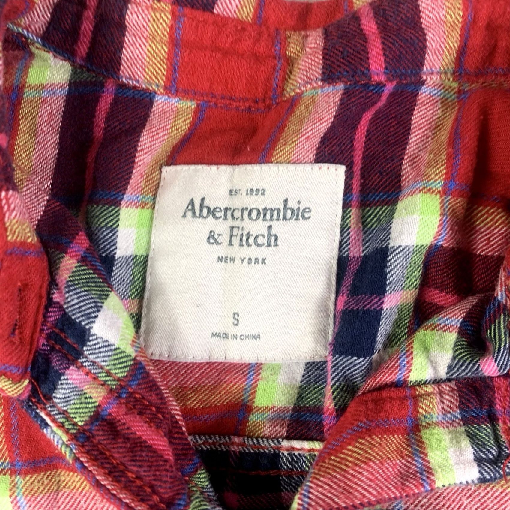 Abercrombie & Fitch VINTAGE Abercrombie Fitch Flannel Shirt Womens Small Red Button Up Plaid Preppy Size S / US 4 / IT 40 - 2 Thumbnail
