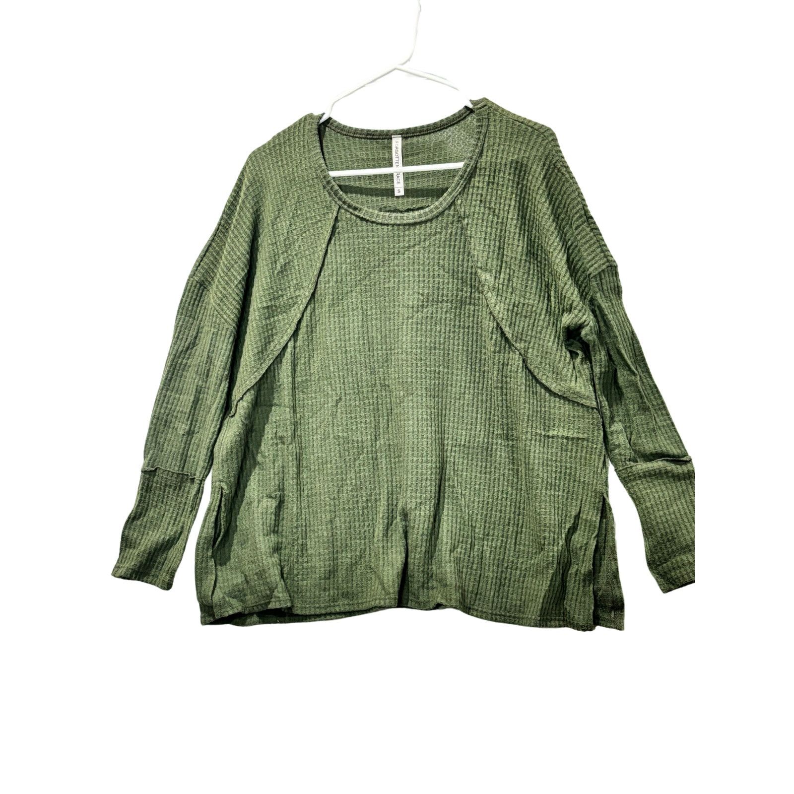 Nordstrom FORGOTTEN GRACE Women's Olive 3/4 Sleeve Knit Top Size Small Size S / US 4 / IT 40 - 2 Thumbnail