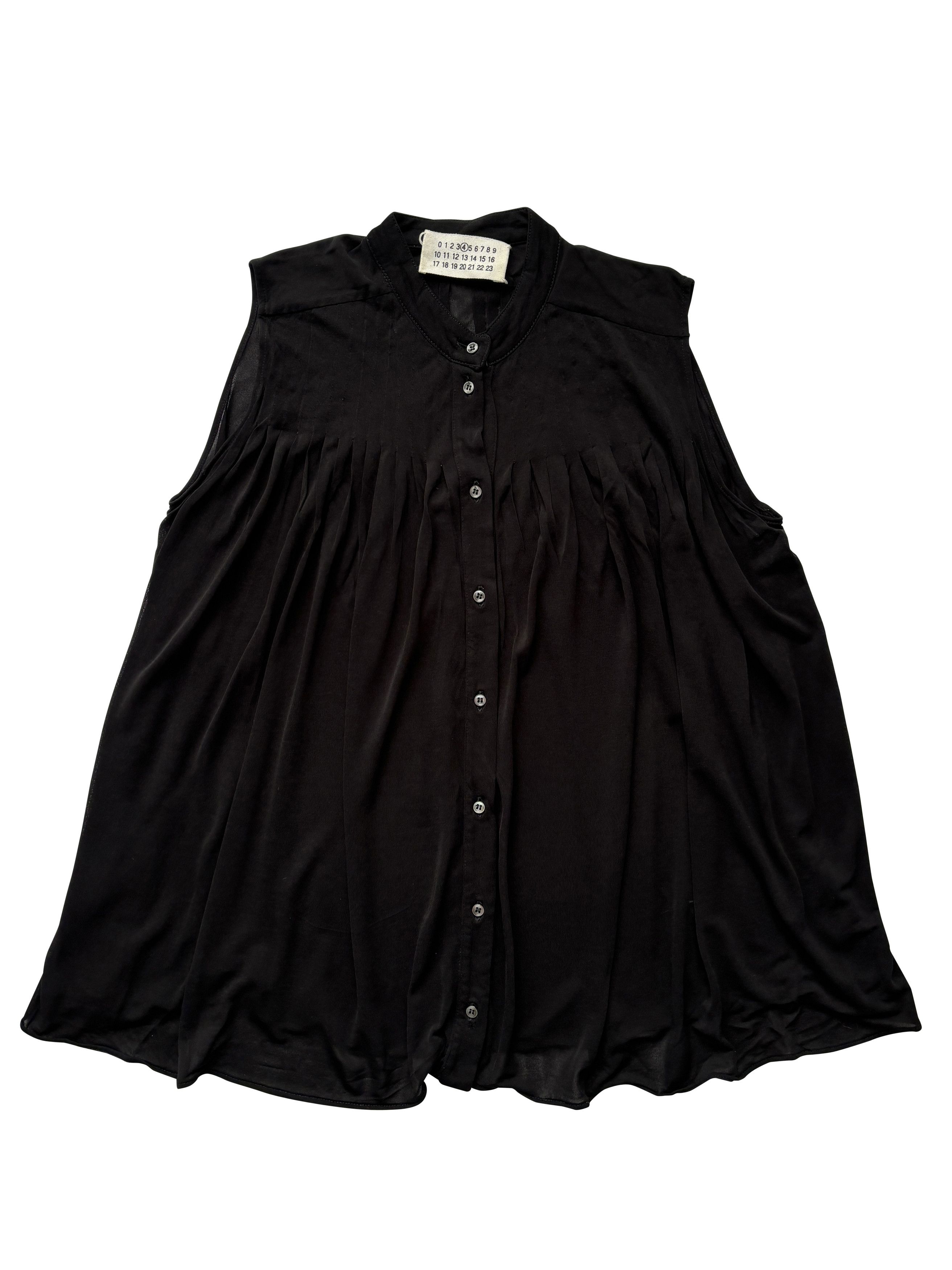 Maison Margiela ⚡️QUICK SALE⚡️Maison Margiela Black Sleeveless Sheer Blouse Size L / US 10 / IT 46 - 1 Thumbnail