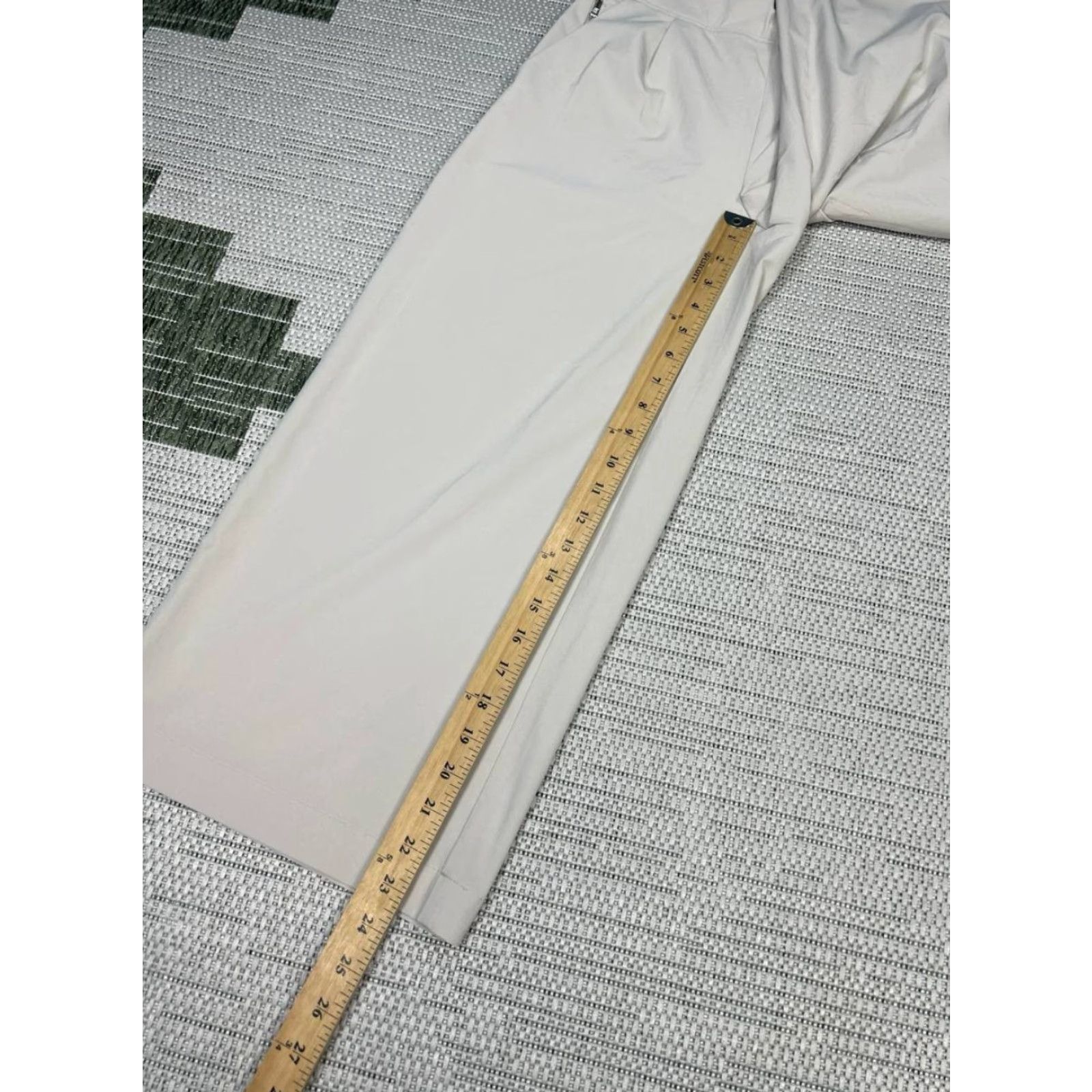 Athleta Pants Womens Cropped Wide-Leg Beige 0 Mid Rise Casual Semi Fitted Wide-Leg