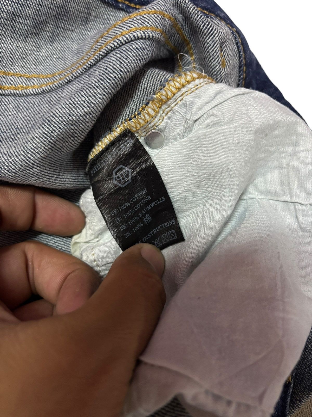Philipp Plein Vtg Philipp Plein Homme Sashiko Distressed Jeans Size US 34 / EU 50 - 11 Thumbnail