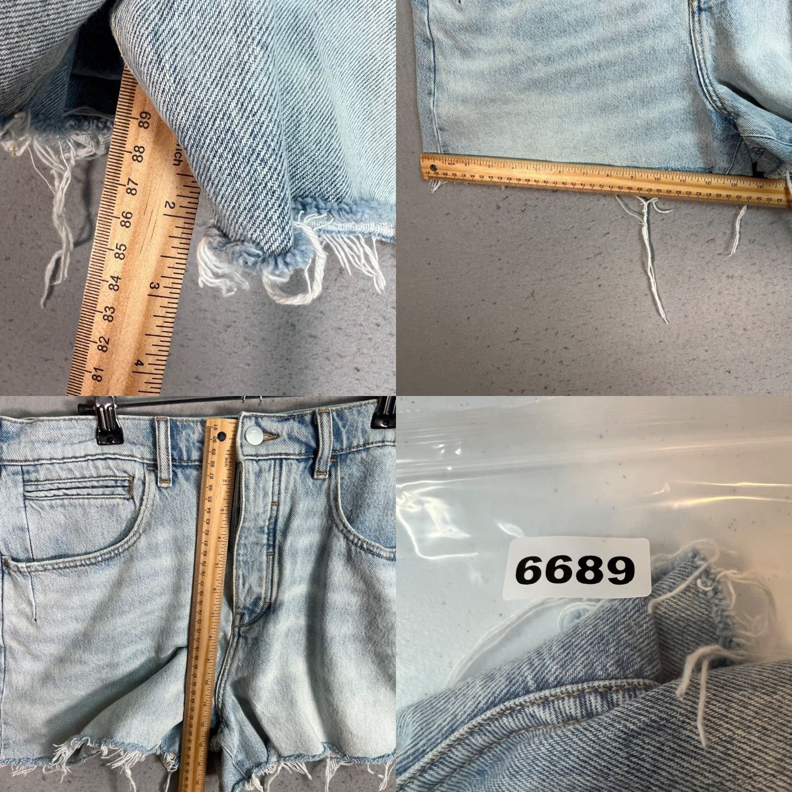 Vintage VINTAGE Pilcro Light Wash Frayed Hem Denim Shorts Womens 31 Light Blue 2010s Cut-Off High Rise Women Size 24" / US 00 / IT 34 - 8 Thumbnail