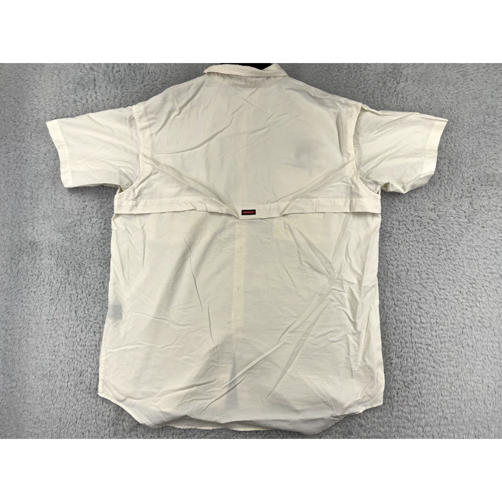 Vintage Redington Mens Shirt Large Ivory Nylon Button Up Fishing Angler Utah Green River Size US L / EU 52-54 / 3 - 2 Thumbnail