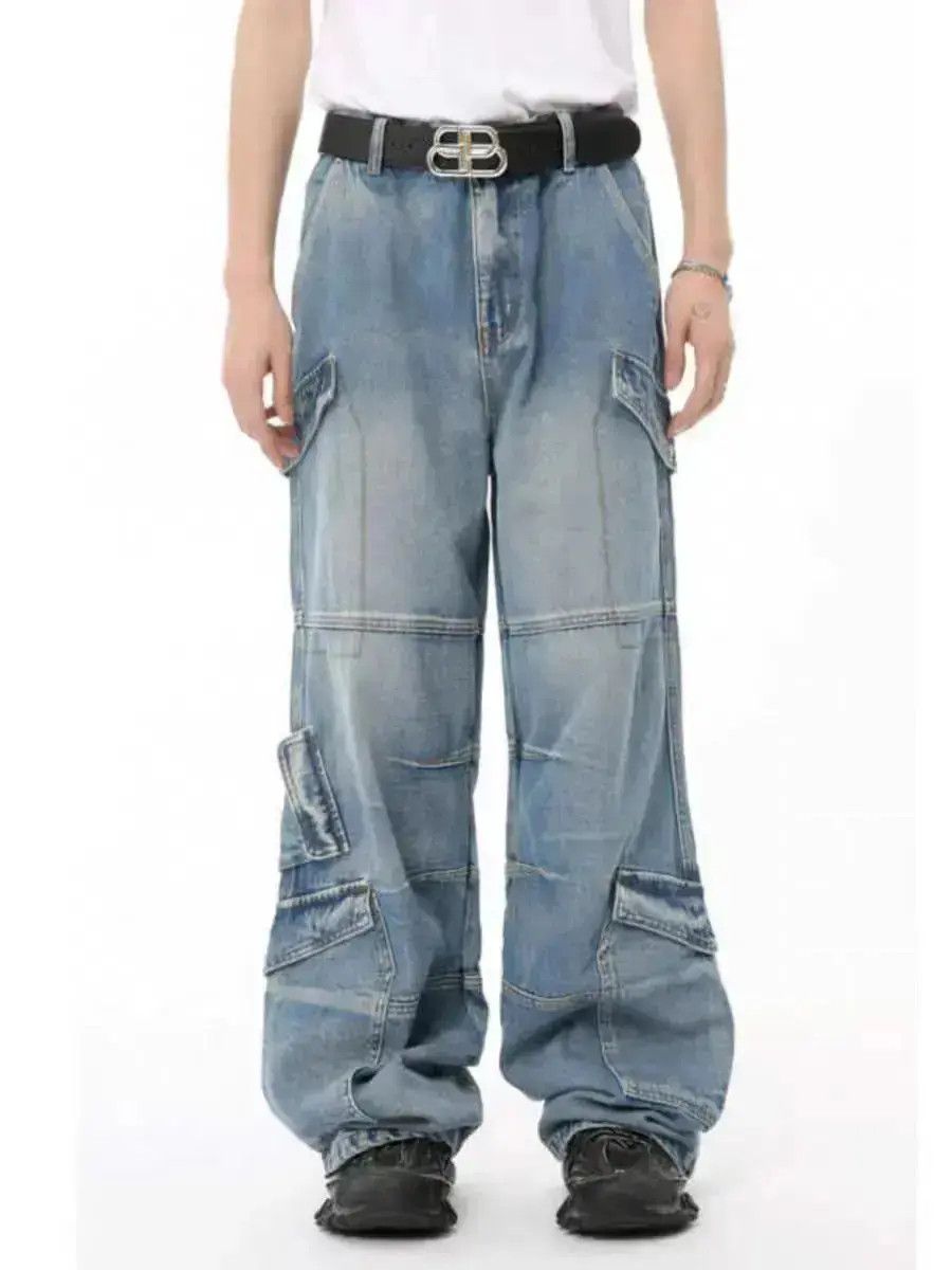 Japanese Brand Retro washed street hip-hop baggy jeans Size US 32 / EU 48 - 1 Thumbnail