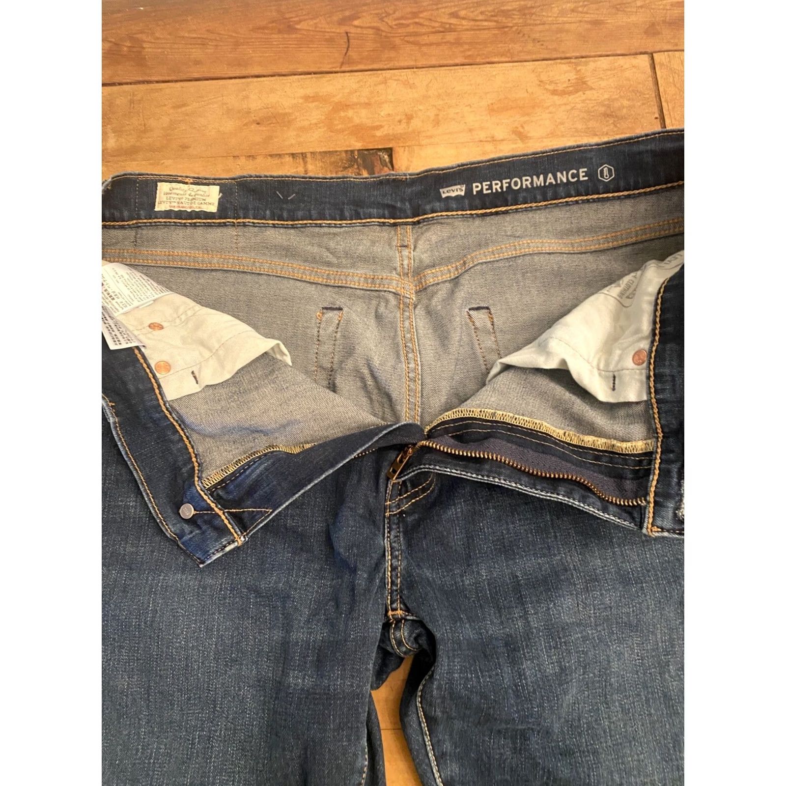 Levi's Levi's Premium 502 Regular Tapered BIG E Dark Blue Denim Jeans Men 38x30 Leather Size US 34 / EU 50 - 3 Thumbnail