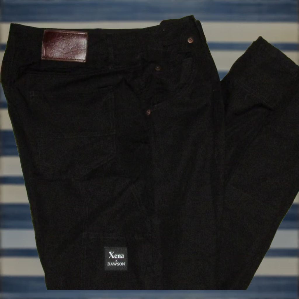 Denime DAWSON WORKWEAR x XENA Black Canvas Denim Jeans Womens 33 x 30 Size 24" / US 00 / IT 34 - 1 Thumbnail