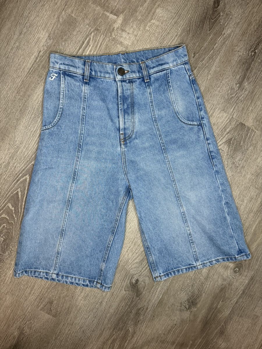 FiveFourFive 545 Oversized Denim Jorts Washed Blue Size US 30 / EU 46 - 1 Thumbnail