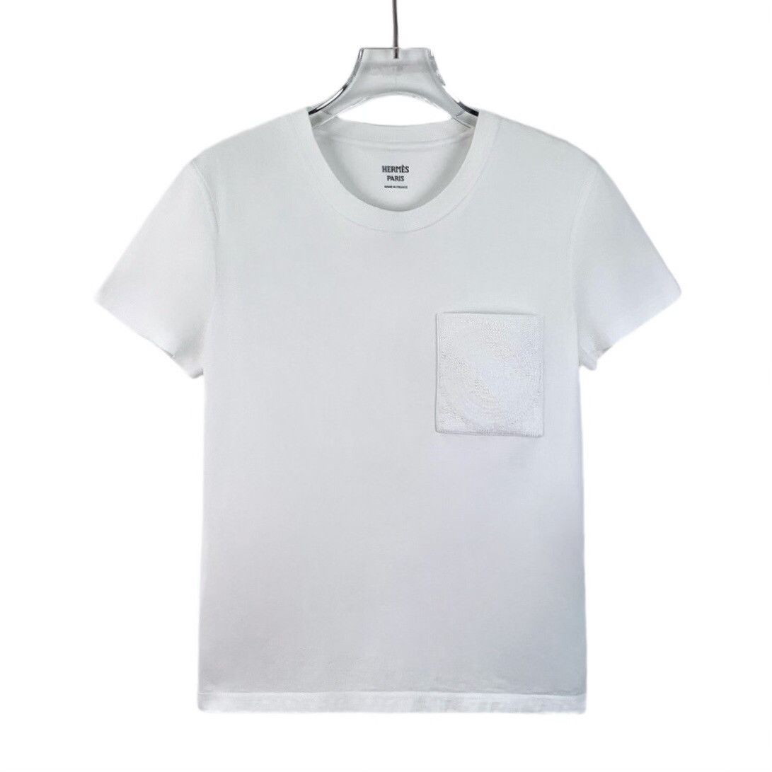Hermes Hermes Cotton Embroidered White T-Shirt M Women Size M / US 6-8 / IT 42-44 - 1 Thumbnail