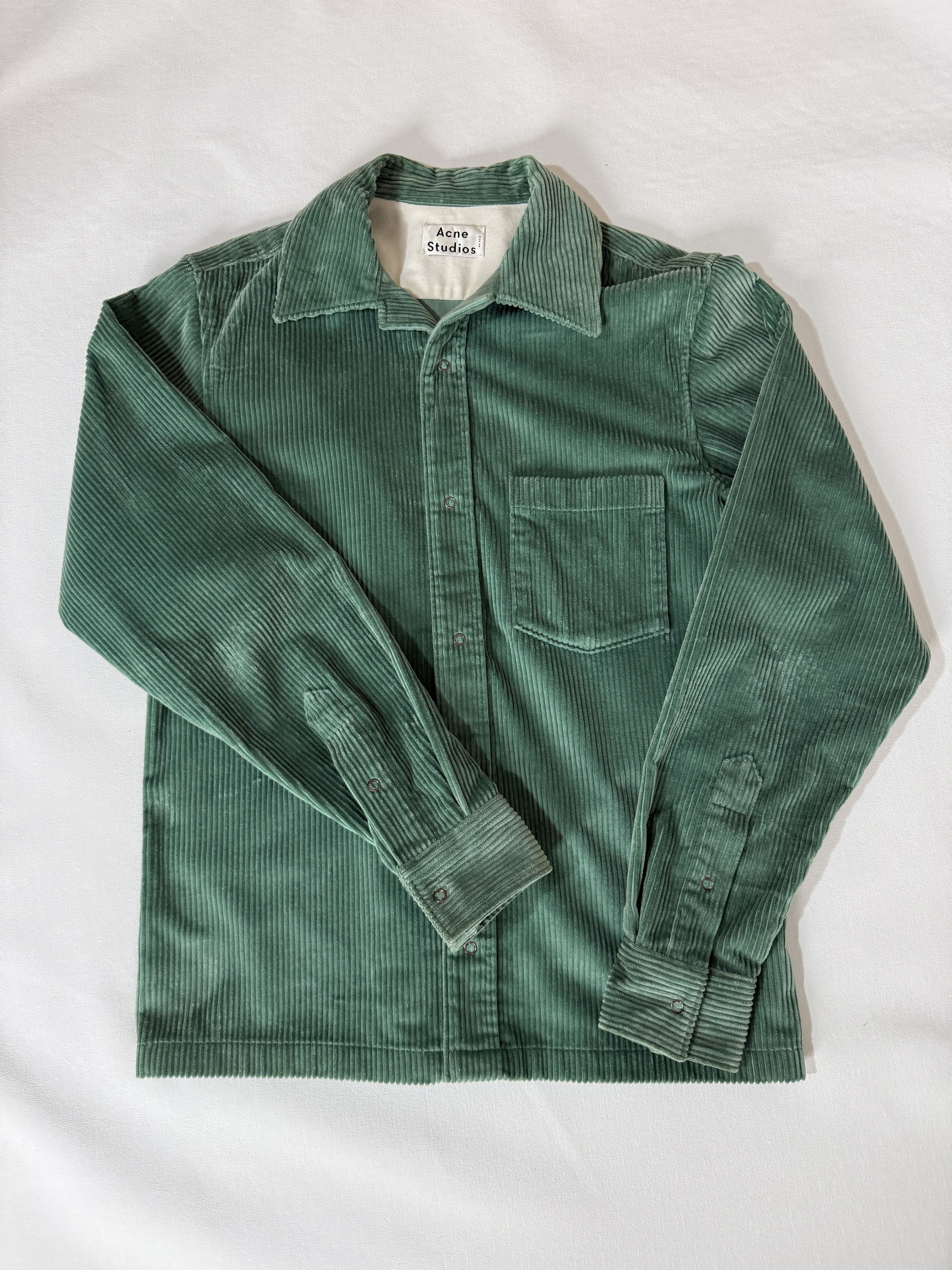 Acne Studios Acne Studios Green Corduroy Denver Shirt Size US S / EU 44-46 / 1 - 1 Thumbnail