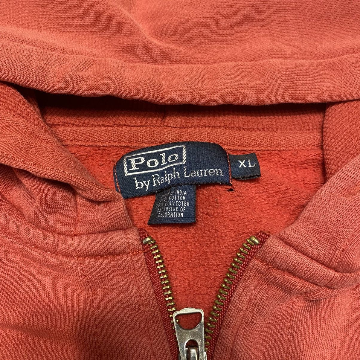 Polo Ralph Lauren × Vintage Vintage Polo Ralph Lauren Pink Salmon Zip Up Hoodie Sweatsh Size US XL / EU 56 / 4 - 5 Thumbnail