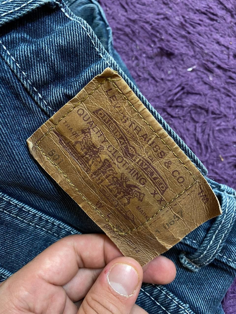 Levi's Vintage Distressed Washed Denim Jeans Levi' 501 Y2K Size US 33 - 5 Thumbnail