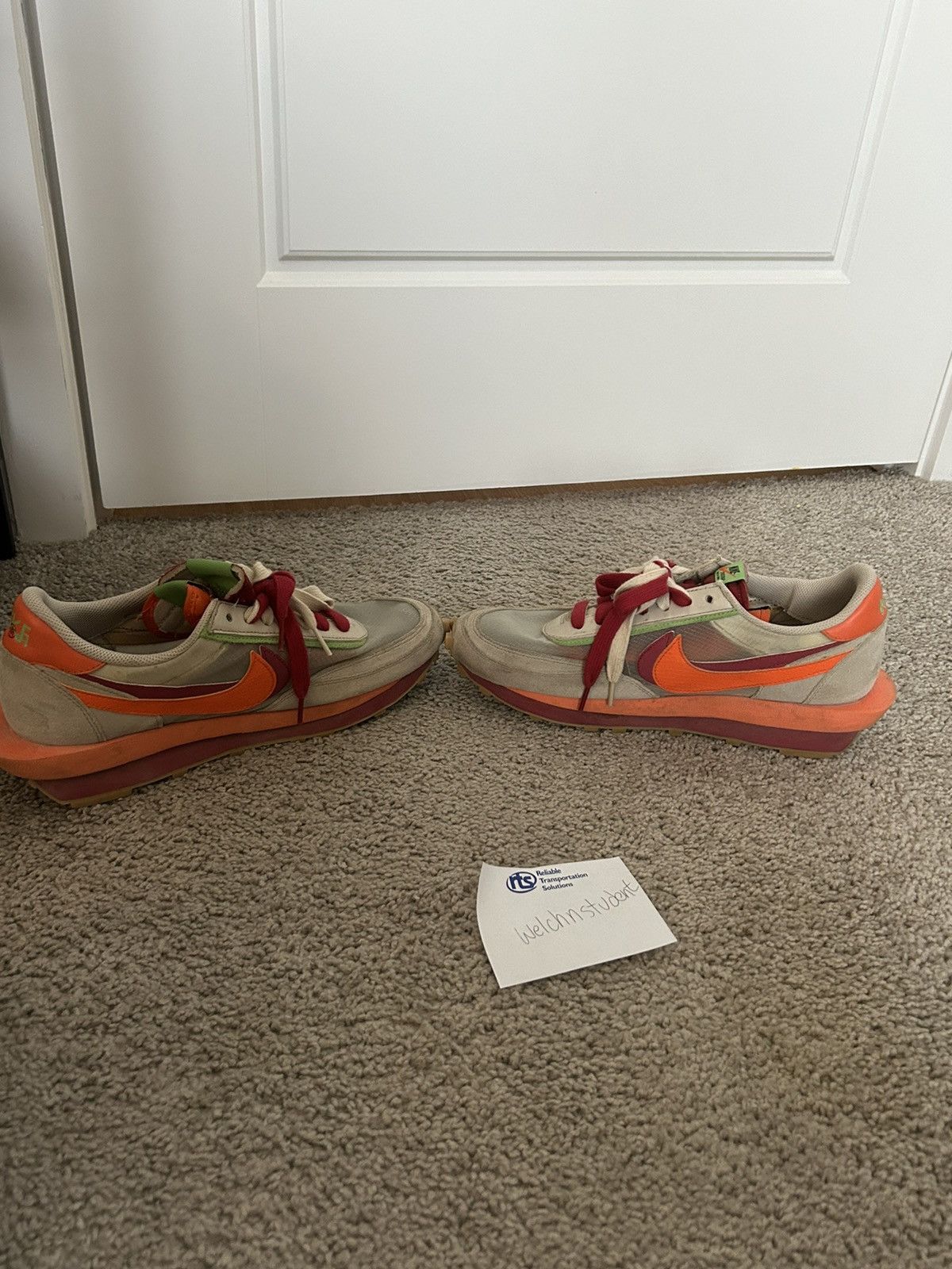 Nike × Sacai Nike LD Waffle sacai CLOT KISS of Death Net Orange Blaze Size US 11 / EU 44 - 5 Thumbnail