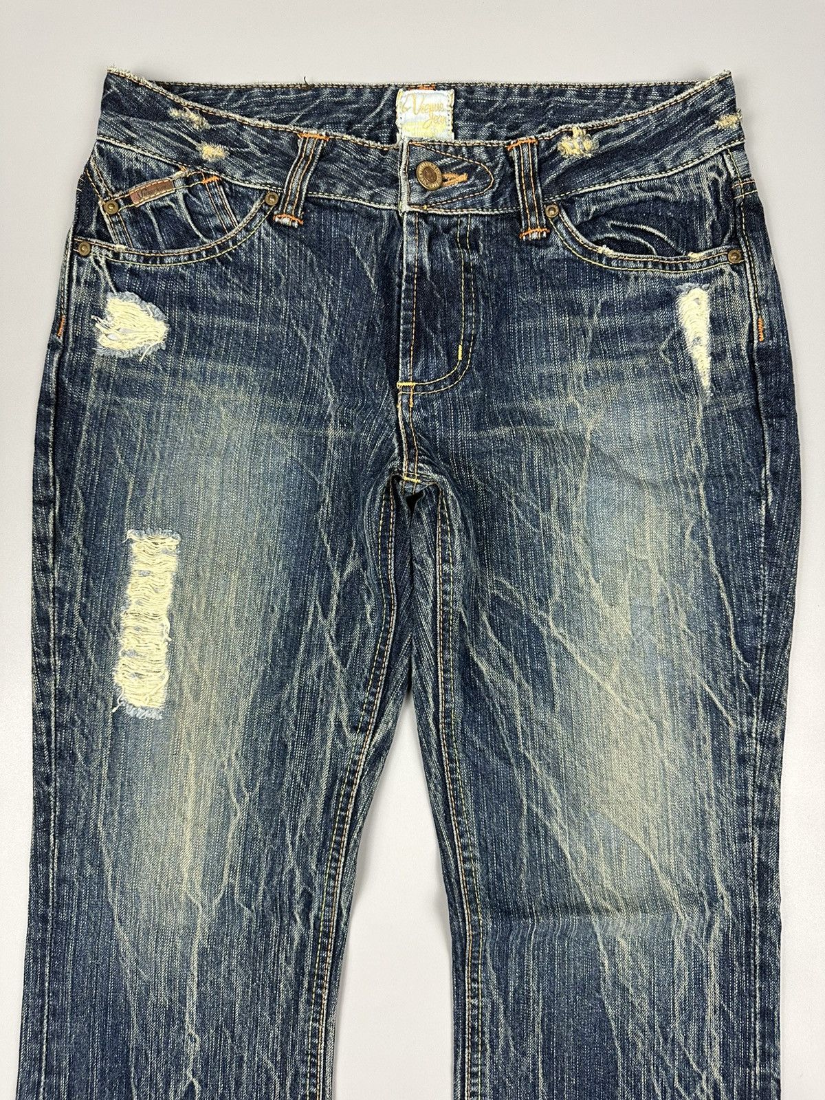 If Six Was Nine Vintage Vienus Jean by Something Edwin Whiskered Flare Denim Size US 30 / EU 46 - 5 Thumbnail